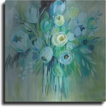 Aurora Borealis Florals by Silvia Vassileva, Metal Wall Art, 12" x 12"