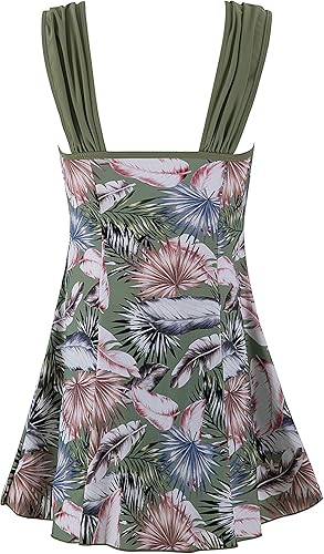 Miniatura 9 de Wantdo - Traje de baño de una pieza para mujer talla extra traje de baño con falda traje de baño cubierto