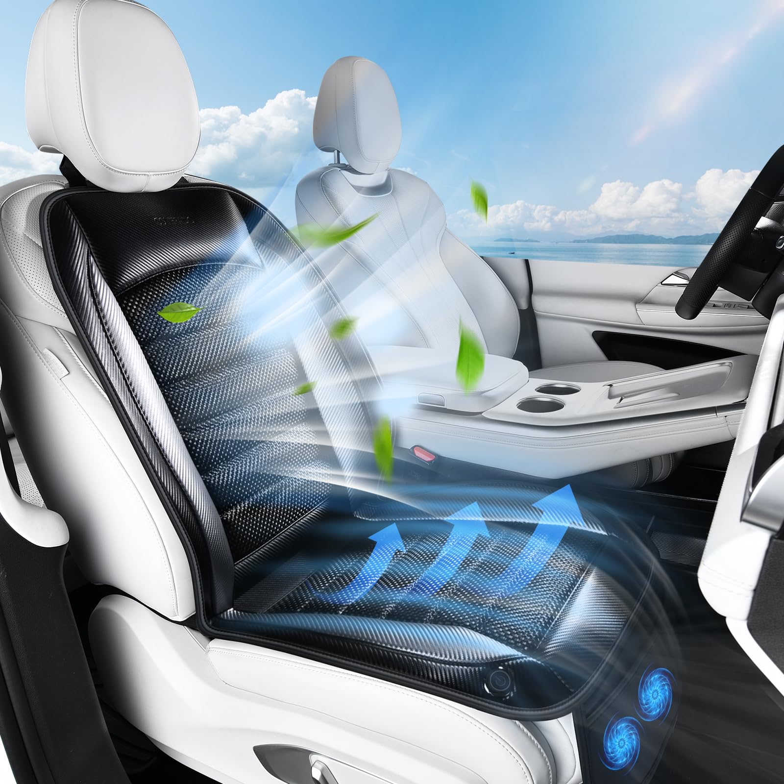 Coverado Cooling Car Seat Cover, Dual Turbo Fans