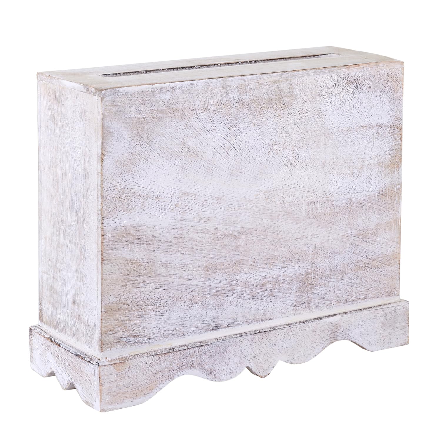 Wedding Card Box with Card Slit and Lock 12"X10"X4.5"- Gift Wishing Well Card Box for Weddings, Receptions, Birthdays, Graduations, Baby Showers, Honeymoon Funds KHND (White)