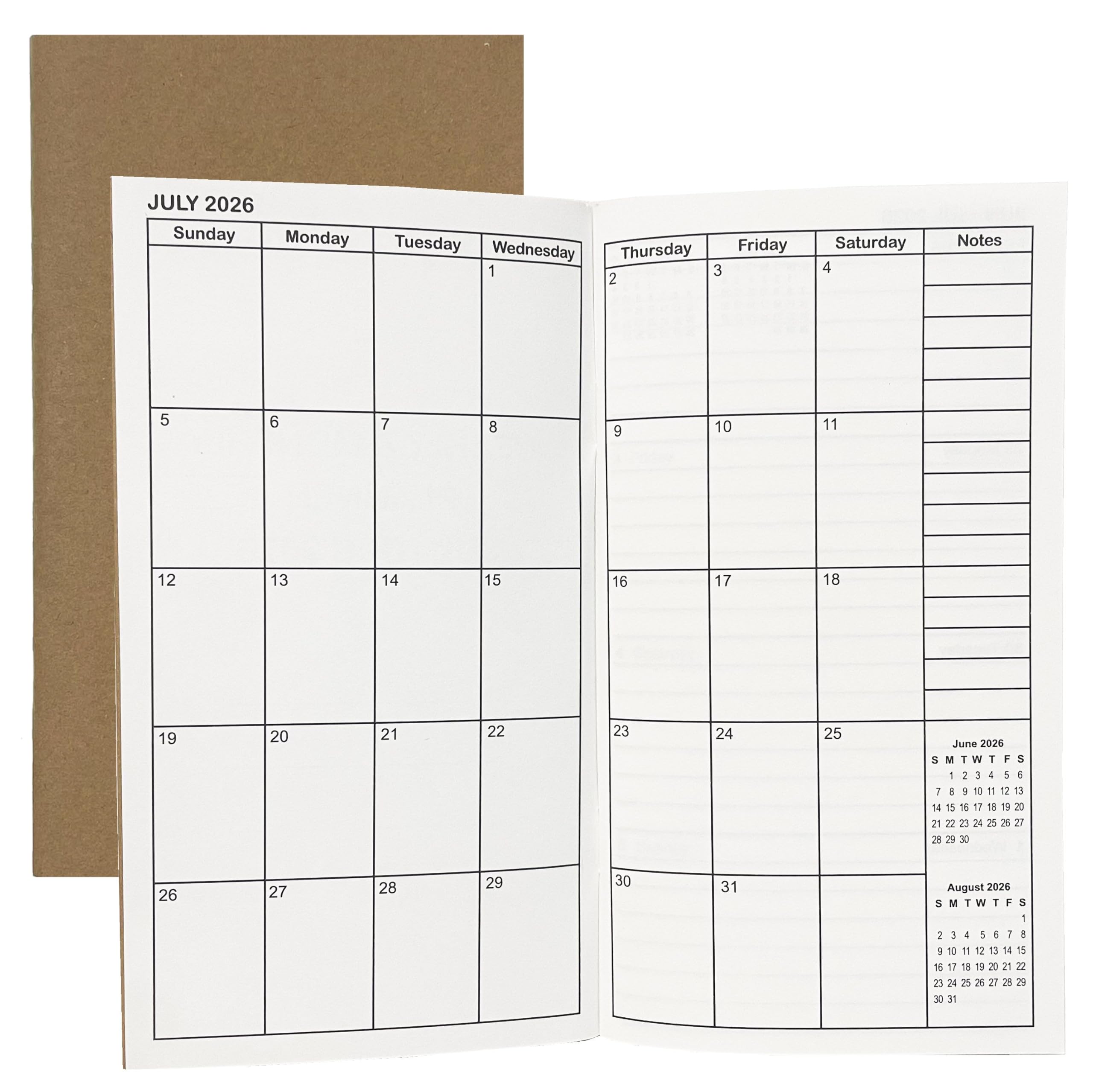 Travelers Notebook Inserts Jan 2026 - Dec 2027, Travelers Notebook Calendar for 2 Years, Monthly Planner, Personal Size TN Journal, 3.75 x 6.75 inches, 1pcs-image-35