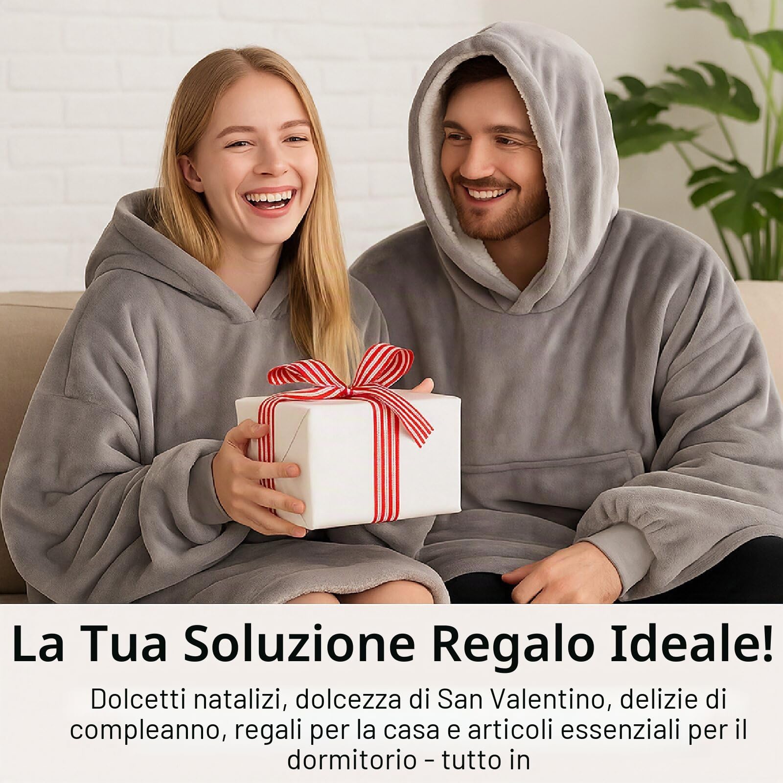 Good Nite Wearable Blanket Coperta indossabile con Cappuccio Oversize per Le Donne Donna