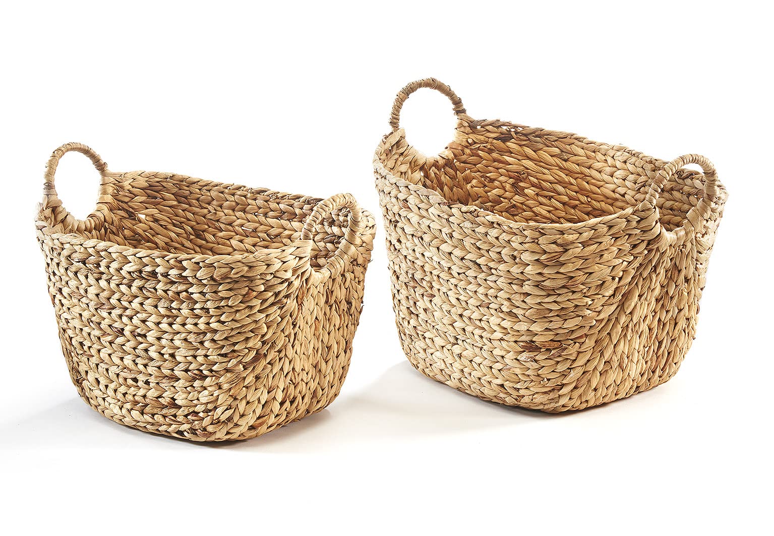 Kobolo Korb Aufbewahrungskorb Wäschekorb - Wasserhyazinthe - 51x30x36 cm Braun