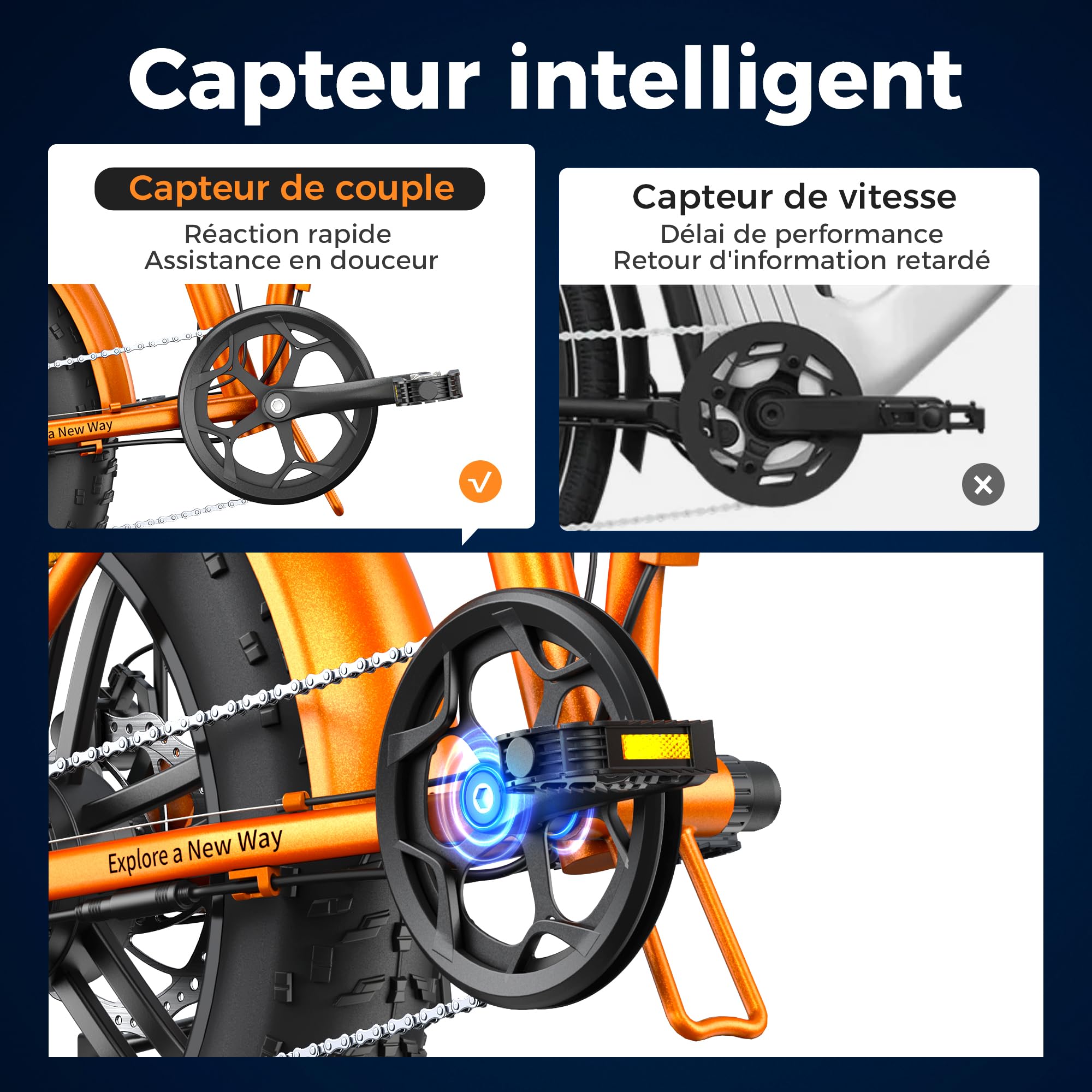 ENGWE Vélo Électrique Pliable, Batterie 48V 13Ah Amovible, Autonomie de 50-120 km，20'' ×4.0'' Fat Tire 7-Speed E-Bike for Any Terrain, EP-2 Boost