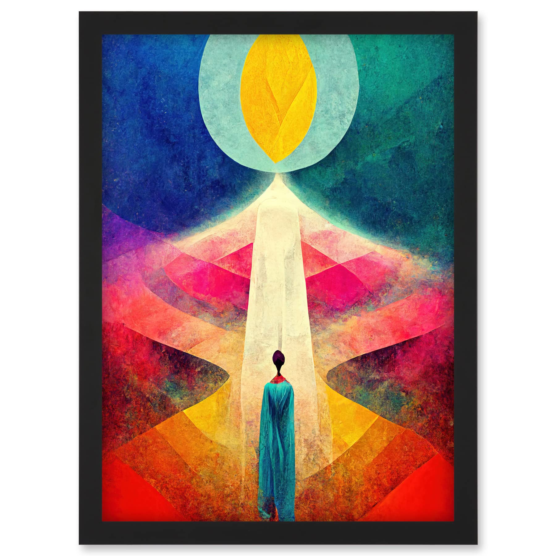 Doppelganger33 LTD Into The Light Abstract Spiritual Painting Artwork Framed A3 Wall Art Print