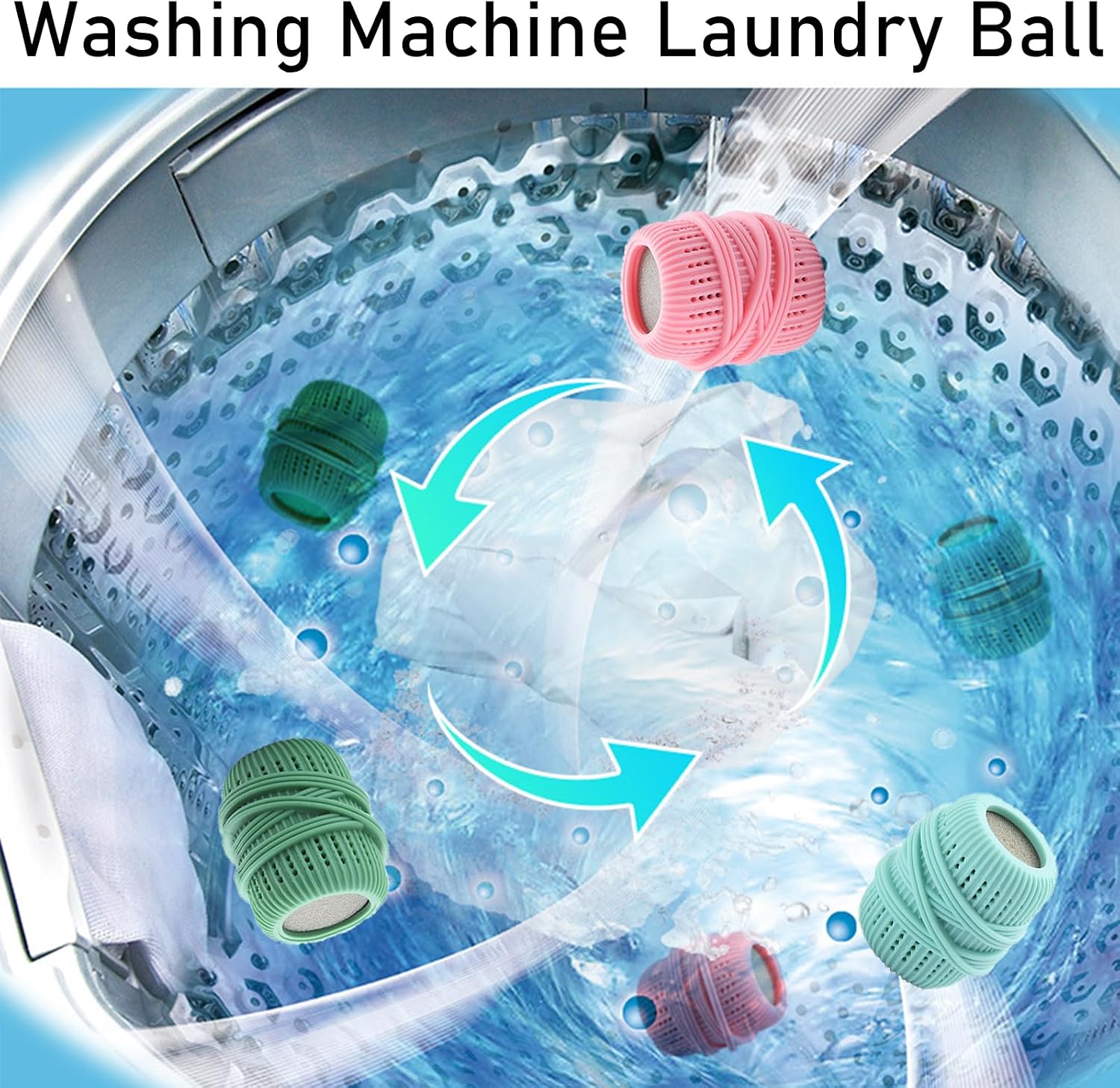 2 Pcs Silicone Washing Machine Laundry Ball Reusable Fabric Softener Dispenser Balls for Washer Dryer Household Substitute Cleaning Tool (Green)