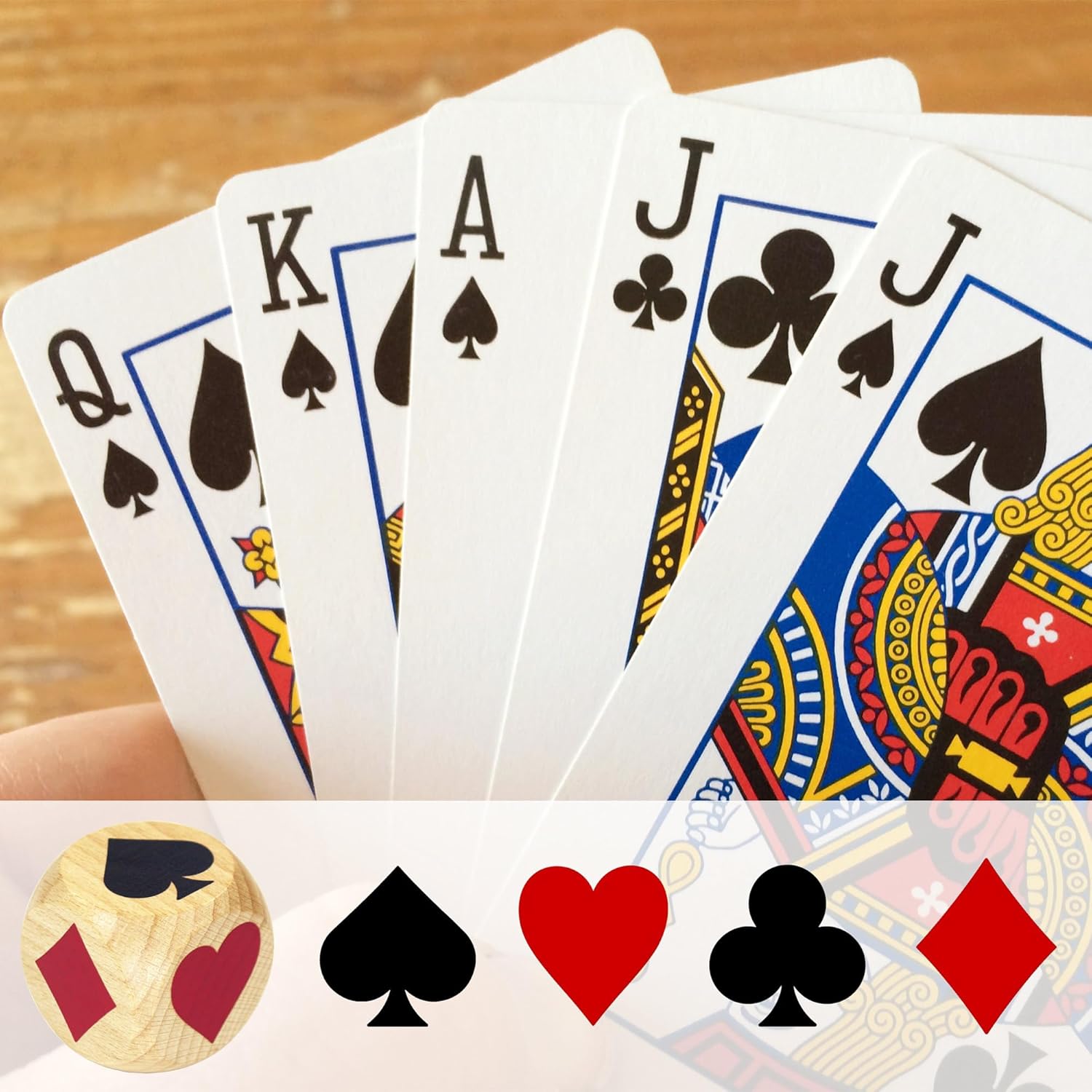 Marker Dice Euchre Pinochle Bridge Playing Cards Poker Whist Cards Markers Euchre Cube Card Deck Game Dice Wooden Indicator (2 in)
