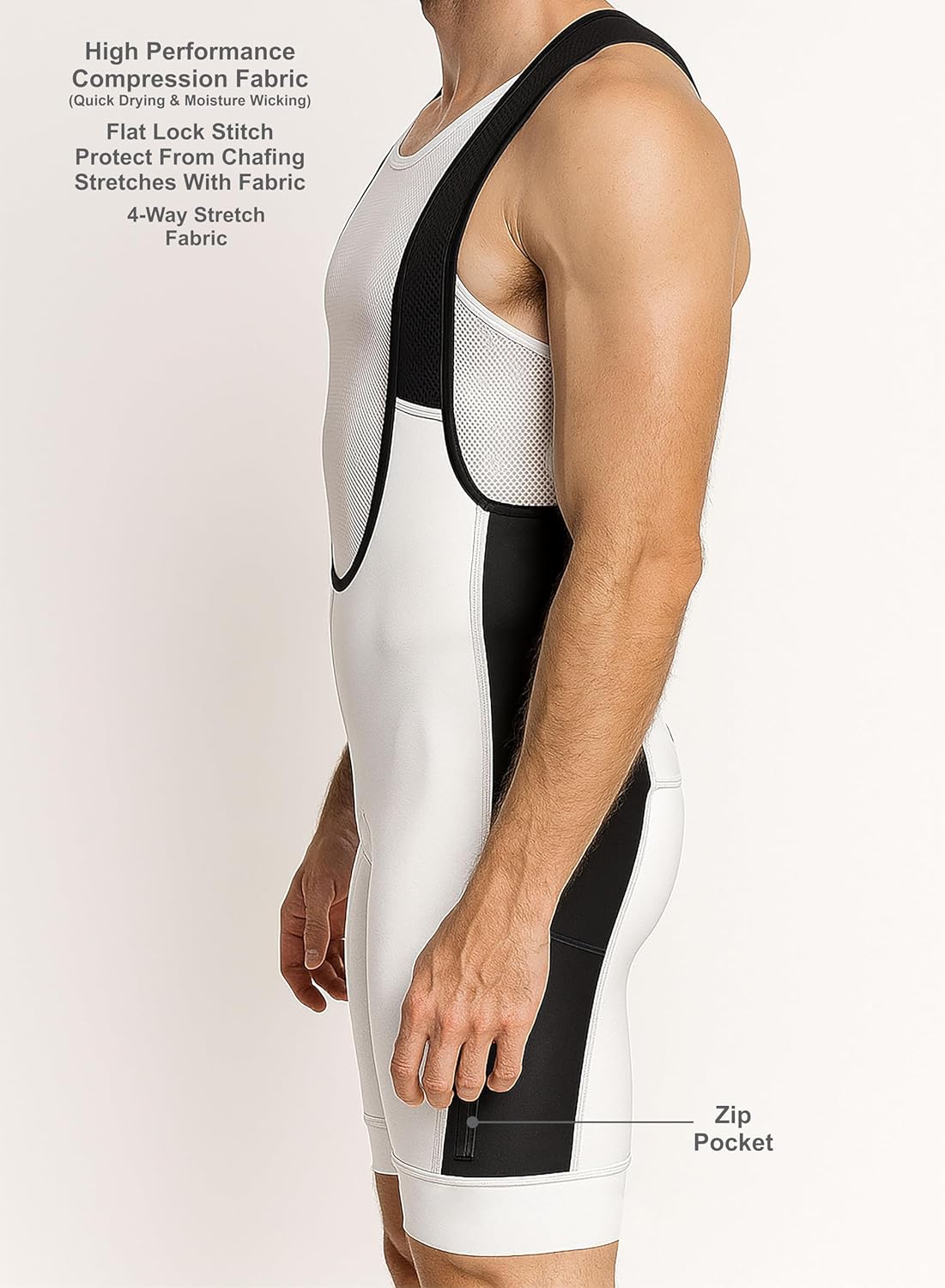 Wixen Men’s Cycling Bib Shorts with 4D Padded Chamois,Breathable Mesh Back, Side Pockets & Non Slip Leg Gripper Band