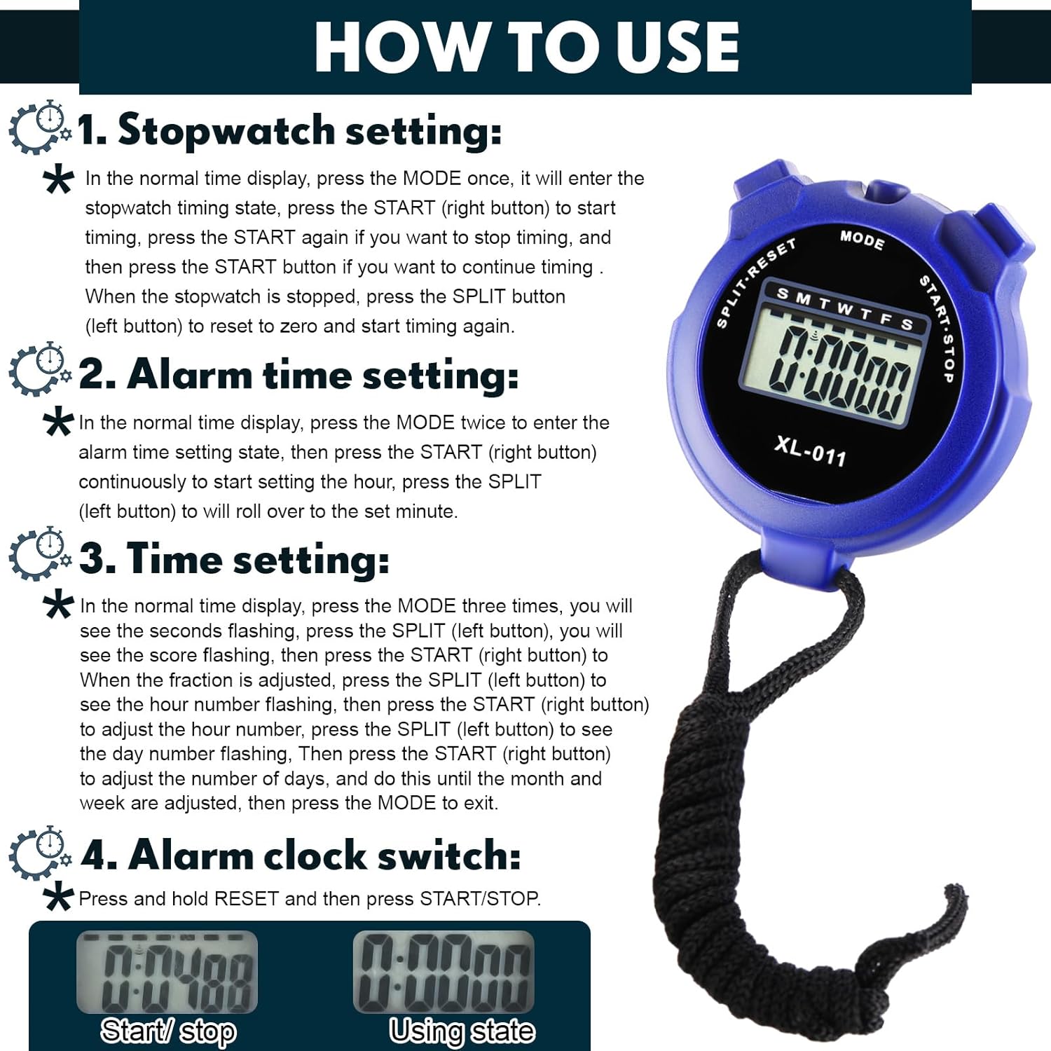 Kanayu 28 Pcs Multi Function Digital Stopwatch Timer Bulk Sports Stopwatch with Lanyard Date Time Alarm Timer for Coach Swimming Running Sports Train