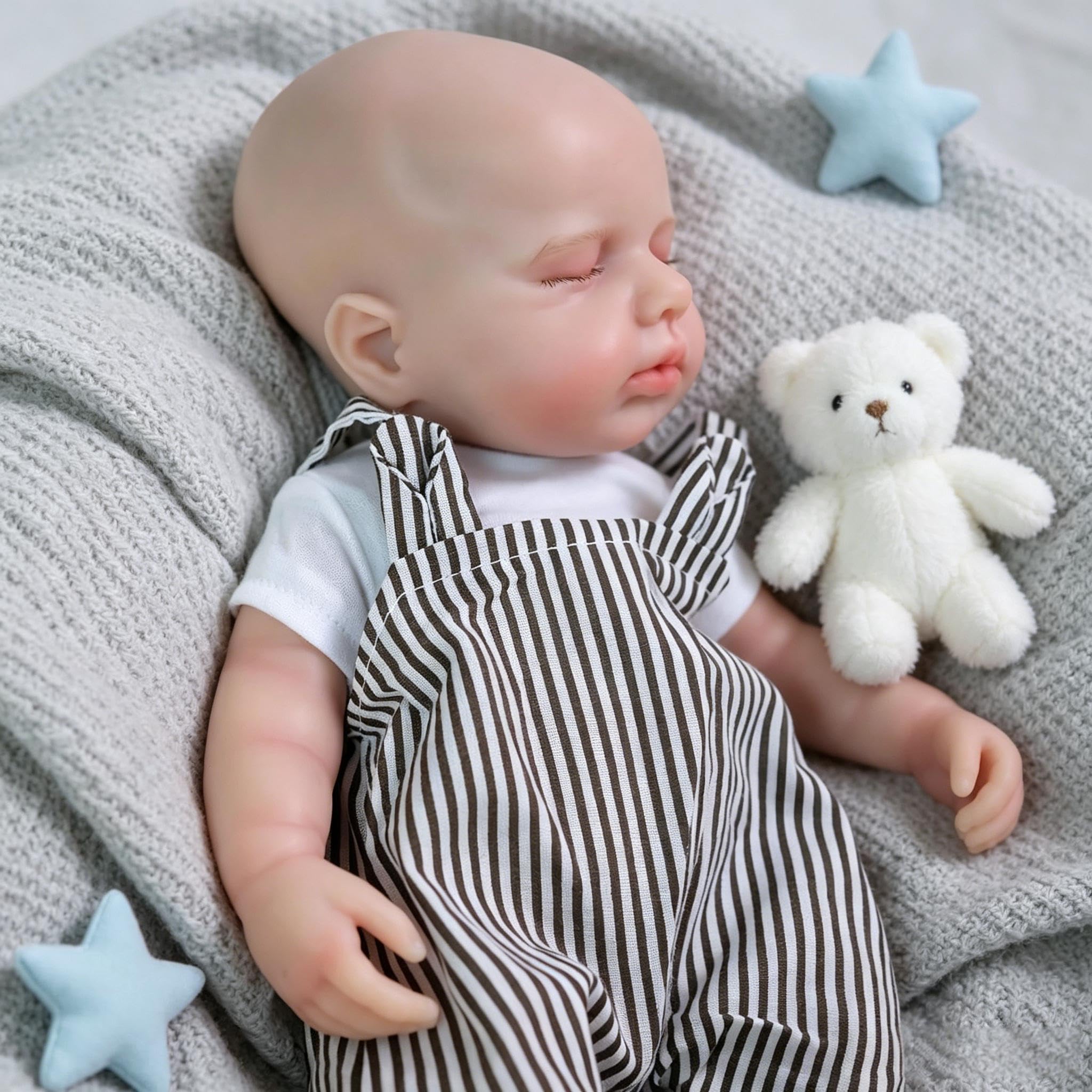 RXDOLL Reborn Baby Dolls 30 cm, silikonowe, pełne ciało, realistyczne lalki, prawdziwe życie, miękki silikon, nie winylowy, chłopiec, z zestawem ubrań dla dzieci w wieku 3+ i kolekcjonerów