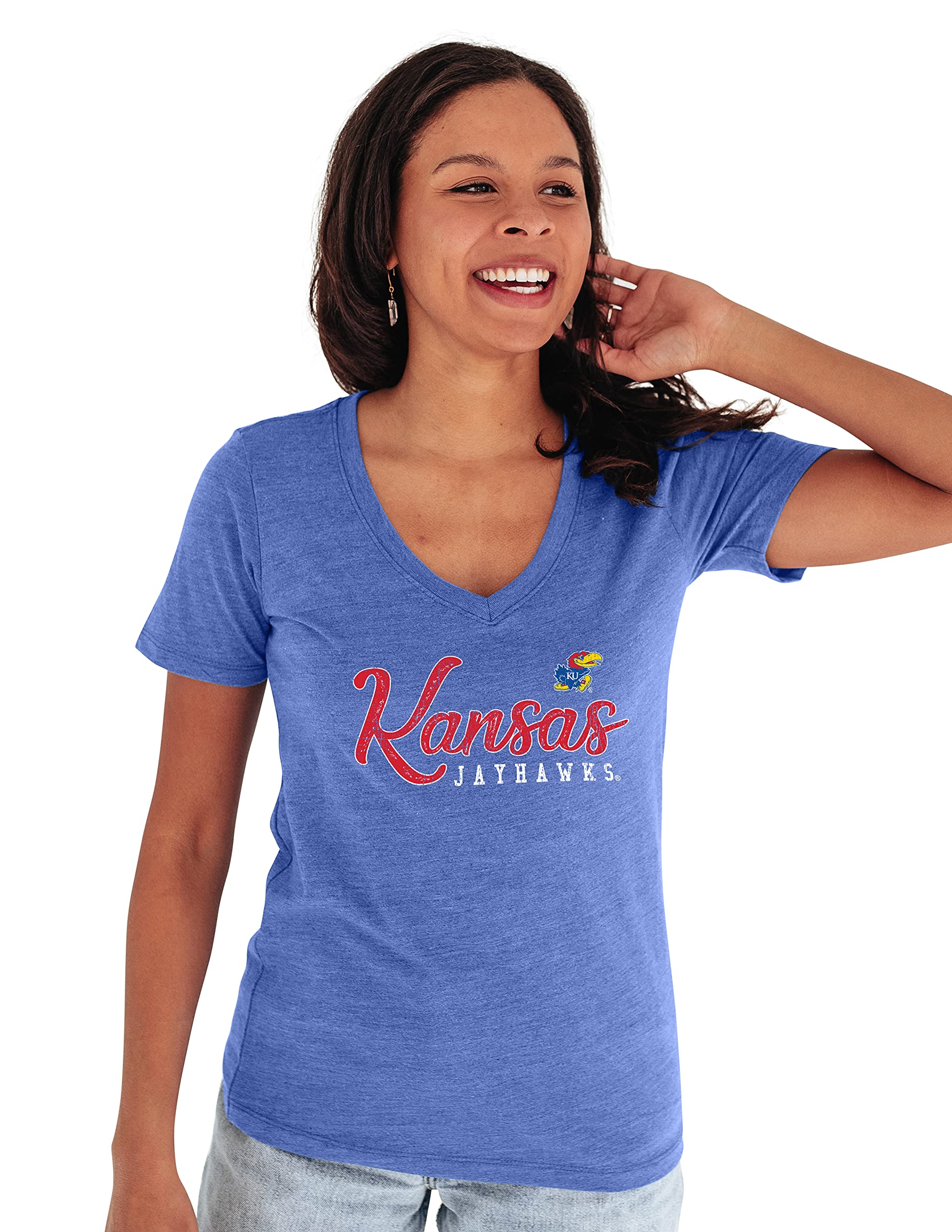 NCAA Womens Premium V-Neck Tri Blend T Shirt