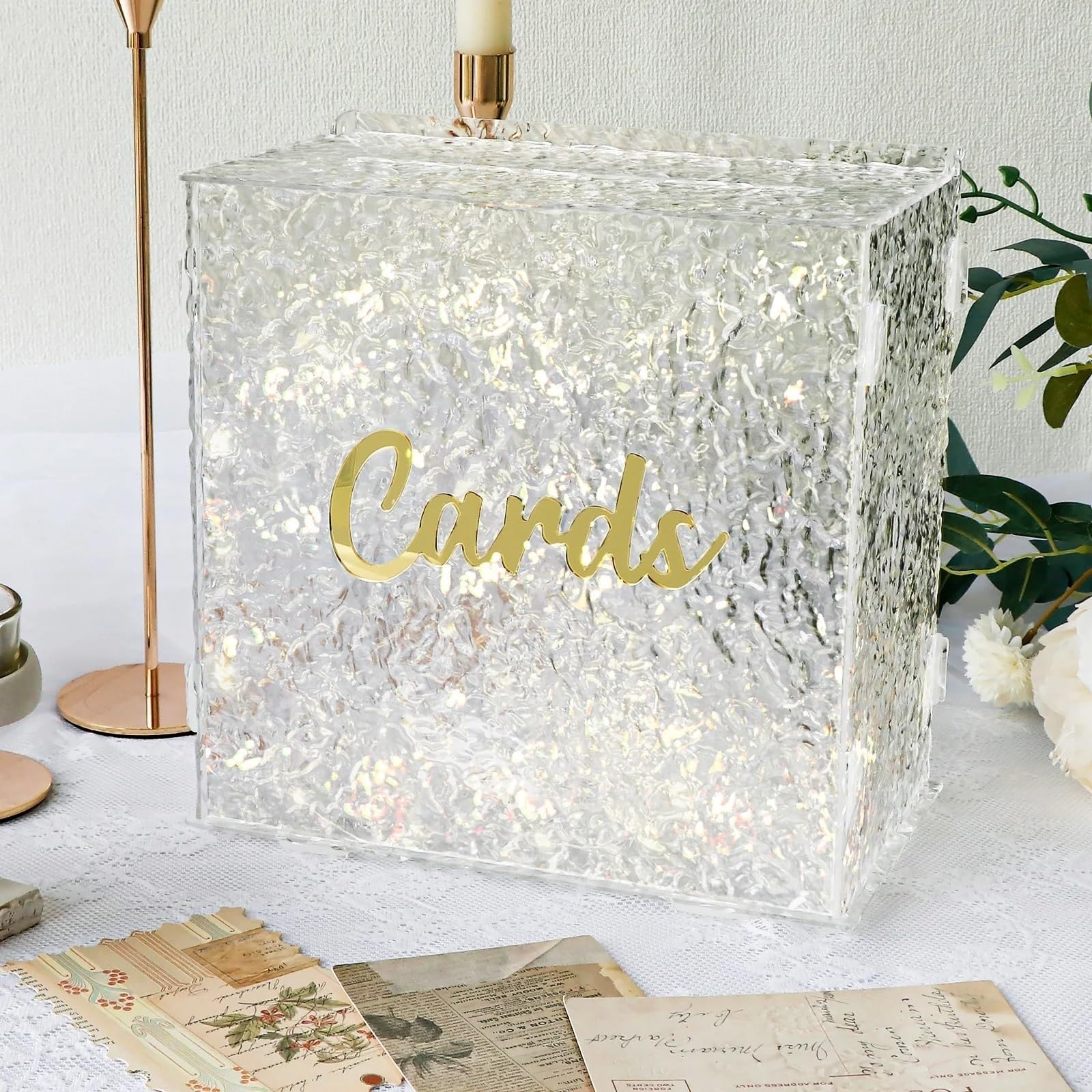 Caja para Tarjetas de Boda Caja for Tarjetas de Boda, Regalos con Ondas de Agua for recepción de Invitados, sobre de urna de Boda DIY, Caja de Dinero for Suministros de Fiesta