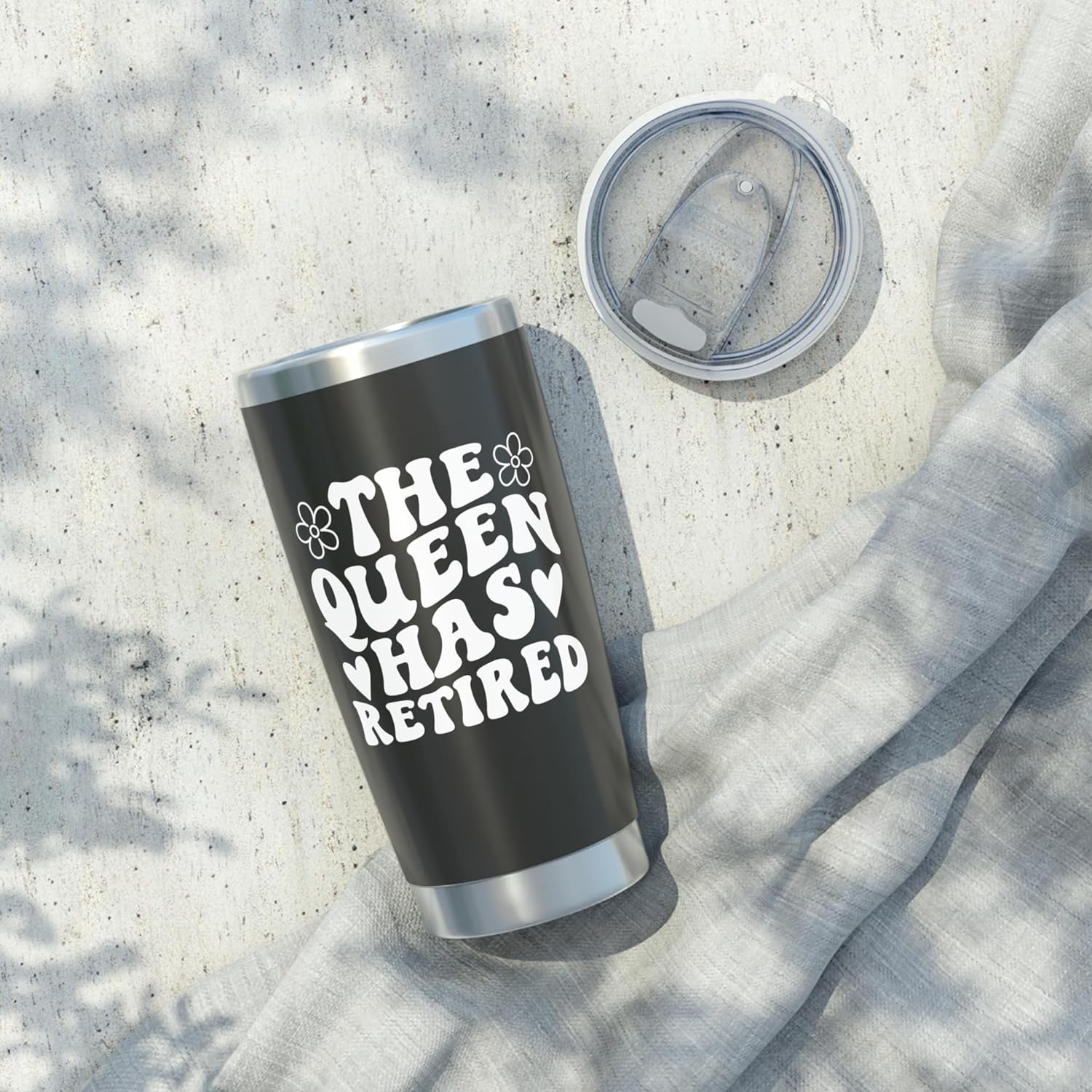 Gifts for Retirement "The Queen Has Retired" Stainless Steel Insulated Tumblers Retirement Gift - 20oz, Black