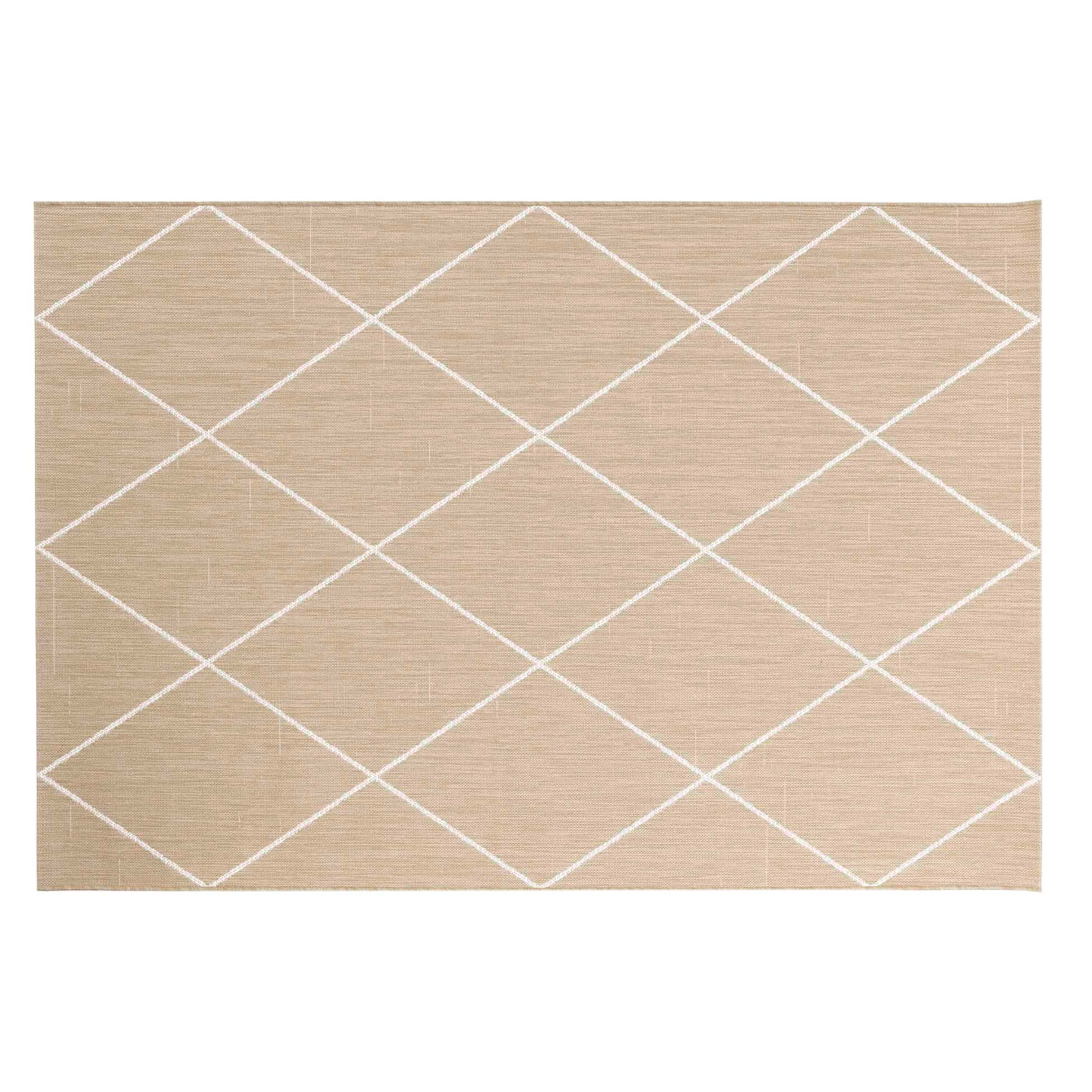 Tapis rectangle 160x230 cm Damira naturel tissé plat par Douceur d'Intérieur