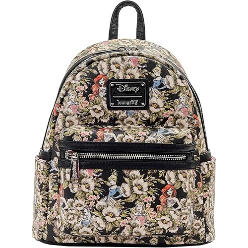 Loungefly Disney Princesses Floral All Over Print Womens Double Strap Shoulder Bag Purse