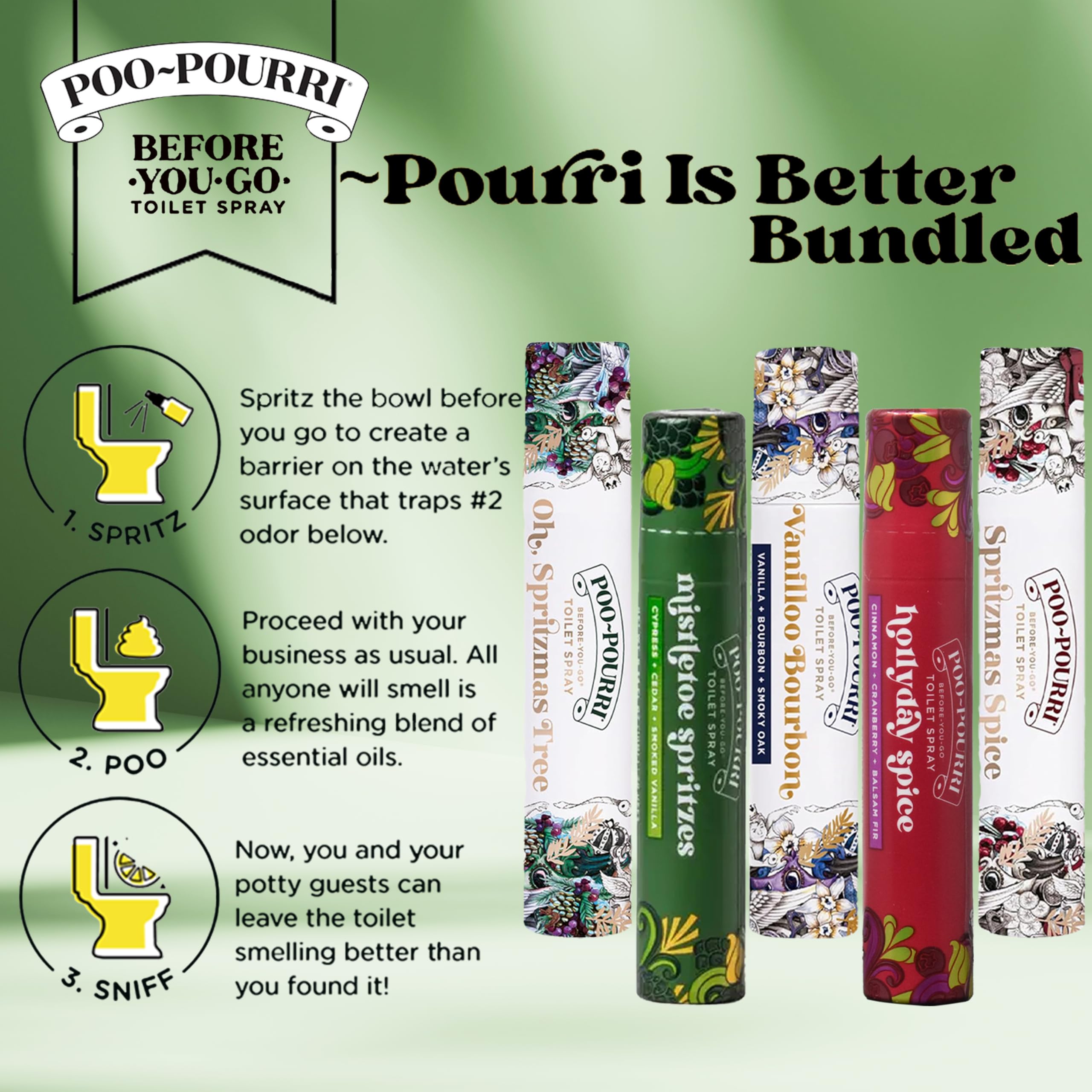 Amazon.com: Poo-Pourri Holiday On-The-Go Travel Size, 5 pack Gift