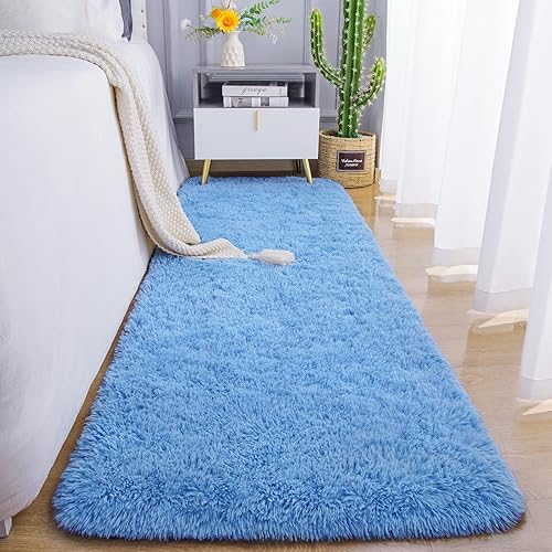 Chicrug - Alfombra suave de 2 x 6 pies, mullida y peluda, el pelo no se desprende, para dormitorio, sala de estar, corredor, guardería, habitación