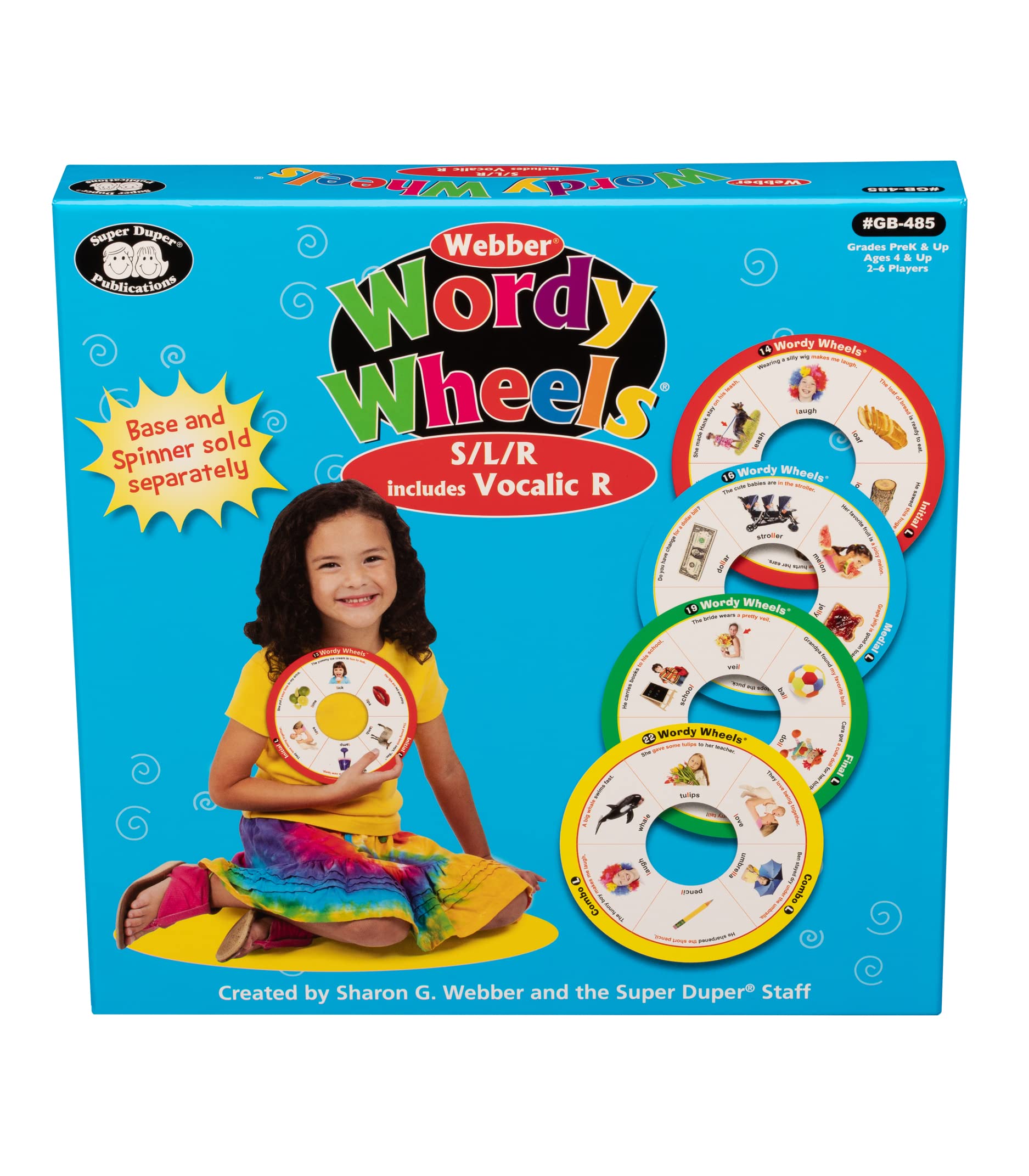 Super Duper Publications | Webber® Wordy Wheels S/L/R (Includes Vocalic R) Add-on Set | Articulation Activity for Speech Therapy | Educational Game