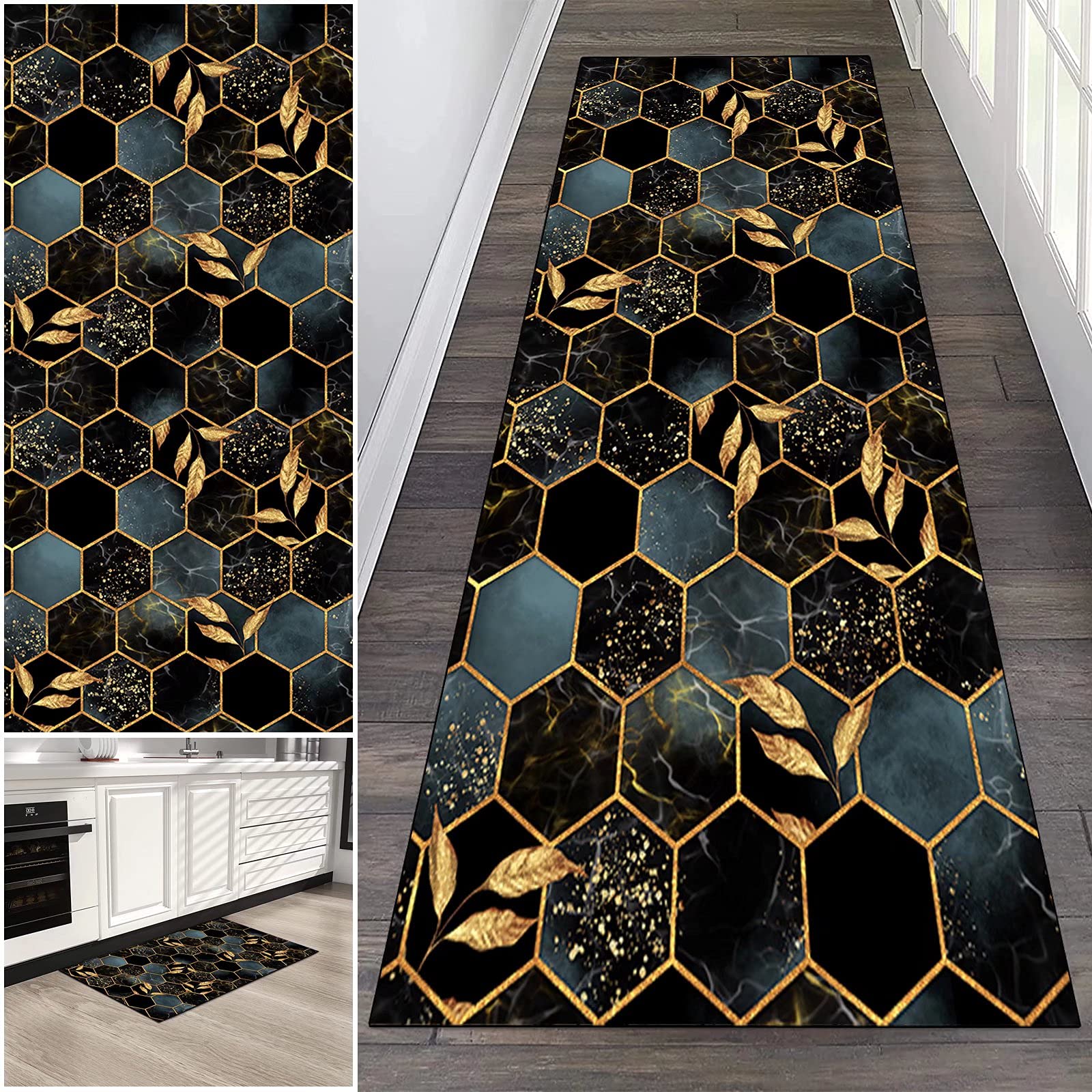 DTUQYX Tappeto Passatoia 90x140cm Antiscivolo Lavabile Antimacchia Durevole Motivo Geometrico Cucina Tappeti Runner Adatto Per Bagno, Soggiorno, Camera Da Letto, Sala Da Pranzo, Corridoio