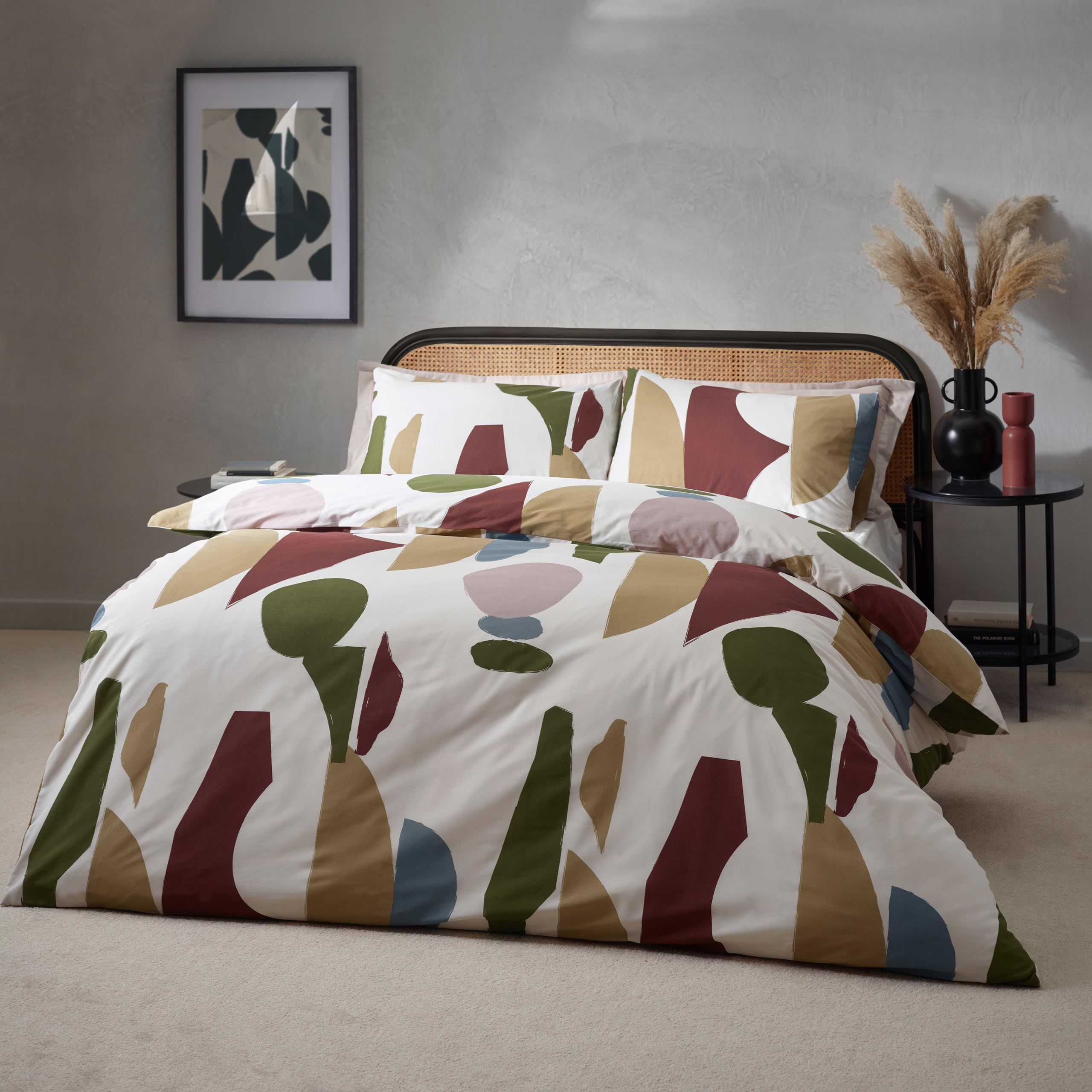 Parure de lit riche en coton Hoem Meta au tissage durable et motif abstrait
