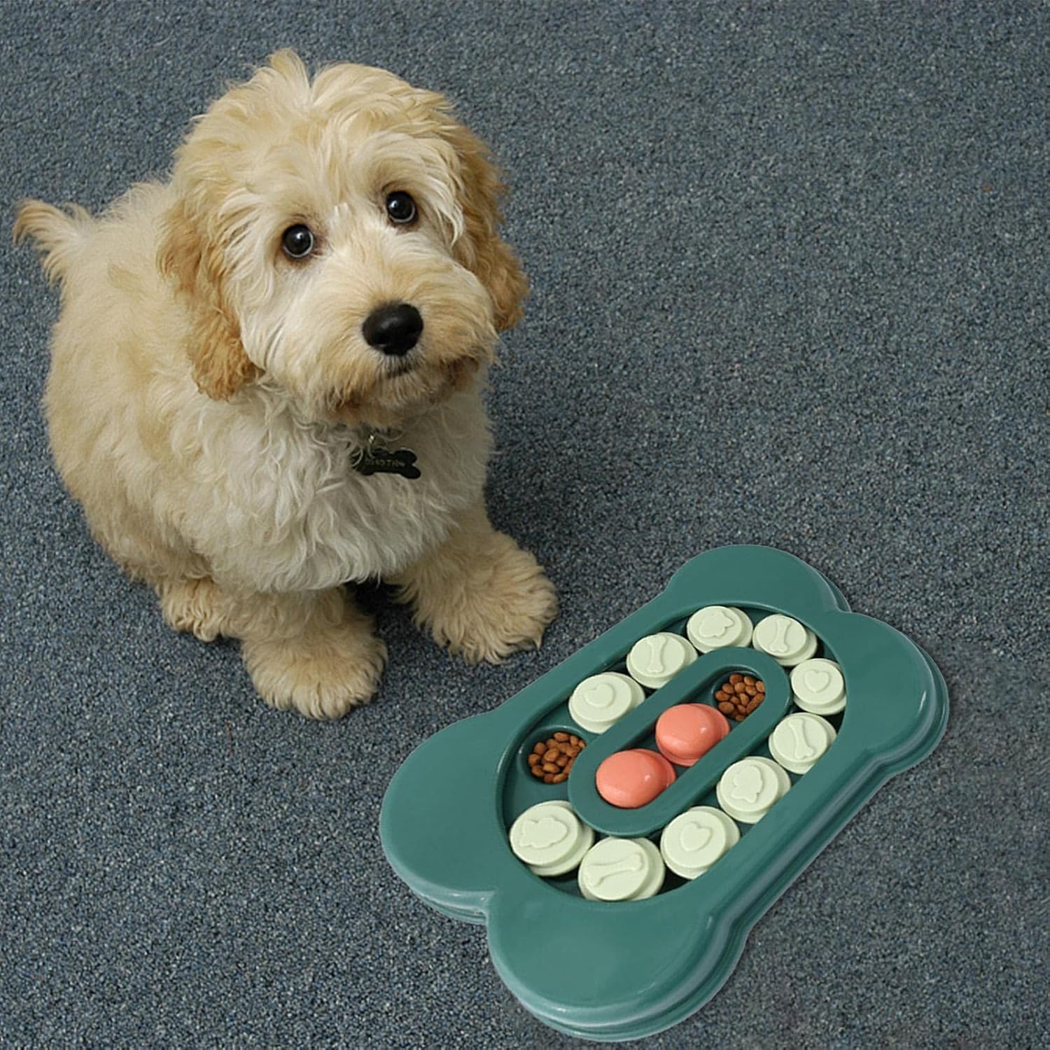 Dog Puzzle Toys, Interactive Brain Games Puppy Treat Toy for Boredom, Slow Feeder Pet Bowl Food Dispenser, Stimulation IQ Training Feeder for Small Medium Dogs(C)