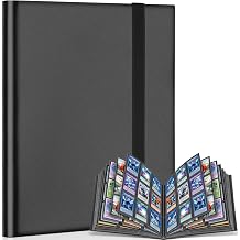 9 Pockets Trading Card Binder Storage, 360 Pockets Collectible Trading Card Album with Elastic Strap Side Loading Card Folder Sport Card Binder for MTG, TCG, Baseball, Football Cards Black