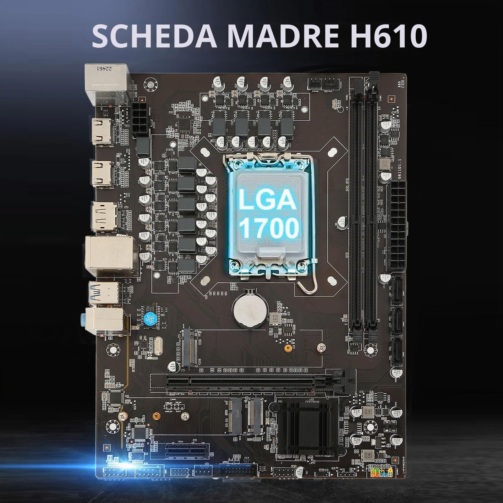 Elprico Scheda madre Mini ITX, H81 LGA 1150 slot Dual Channel Gaming PC scheda madre supporto per CPU I3 I5 I7 4a 5a generazione per PC All in One