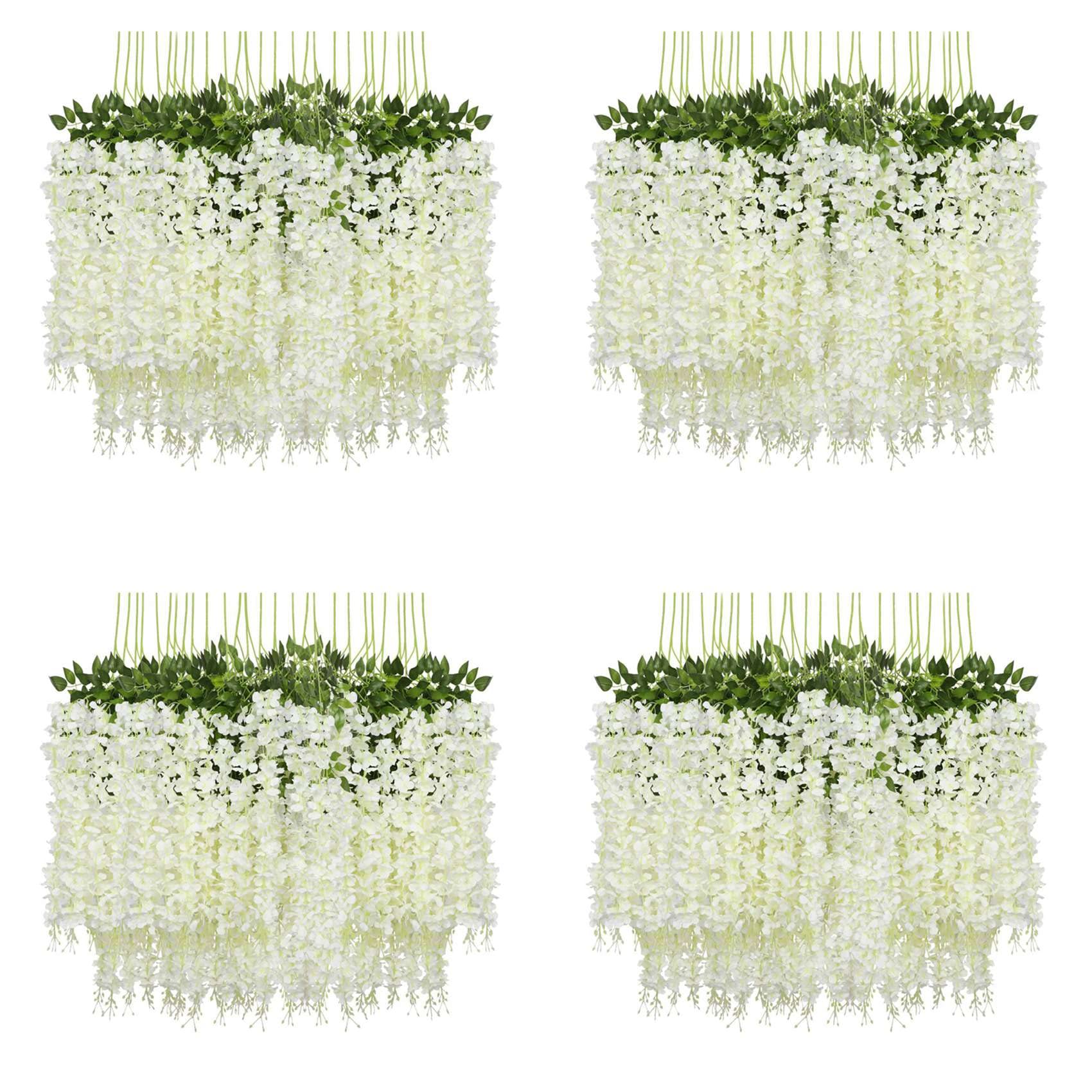 Faux pendaison guirlande blanche longue vigne artificielle en soie sans entretien x48