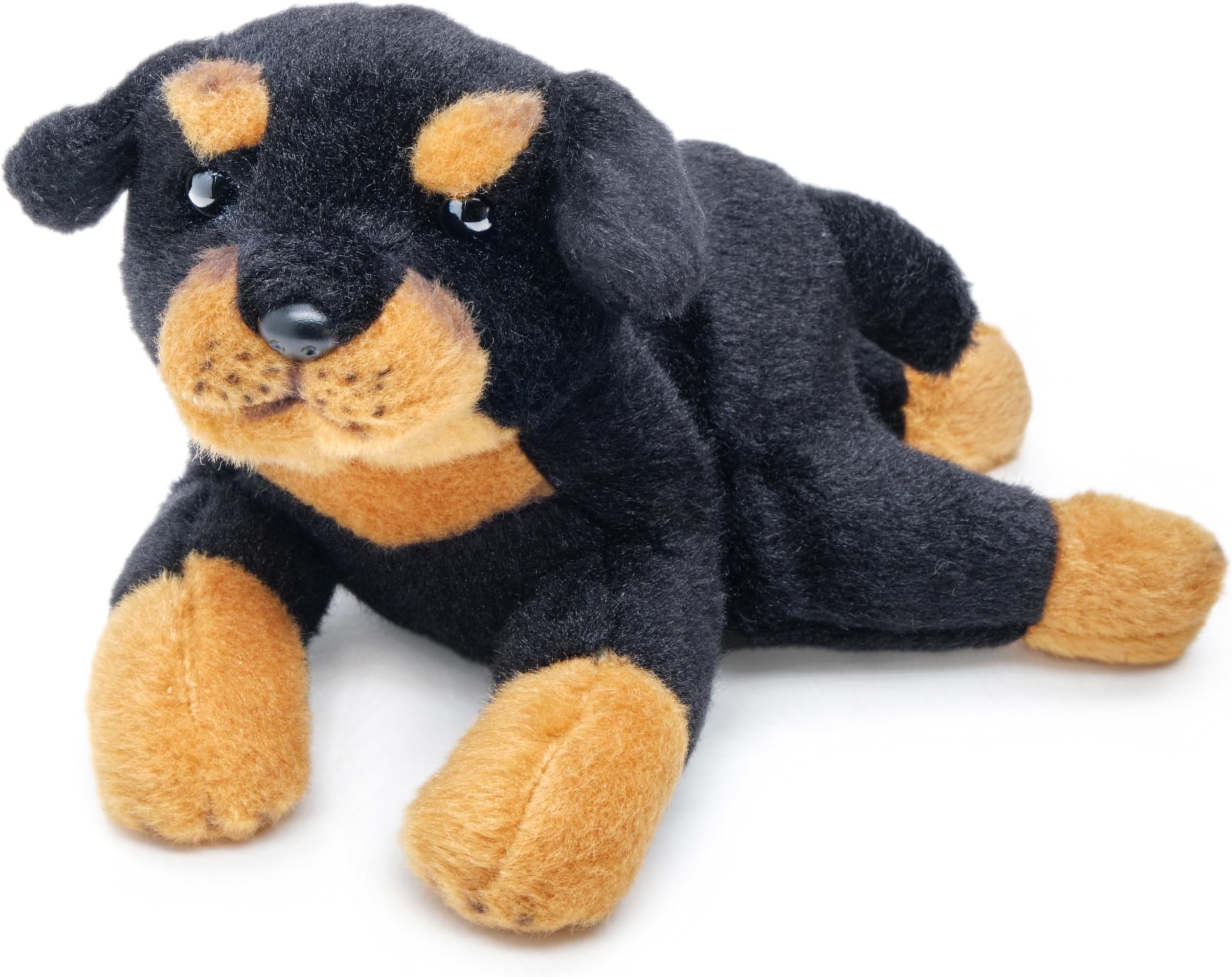 Bearington Lil' Gunner Rottweiler Plush Dog - 8" Adorable Realistic Rottweiler Toy with Soft Fur and Huggable Body - Small Cuddly Puppy Plushie for All Ages for Kids, Adults and Dog Lovers