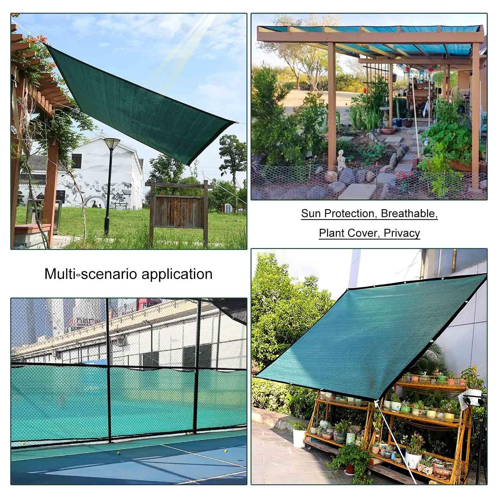 Red De Sombra Exterior 2×3m 2×5m 3×3m 3×4m 3×5m 4×5m Malla De Sombreo,55% Tela De Sombra,Invernadero Solar Sombra Paño,Vela Sombra,Lona Malla Sombreadora Con Ojales,Toldo,Green-6x9m(19.7*29.5ft)