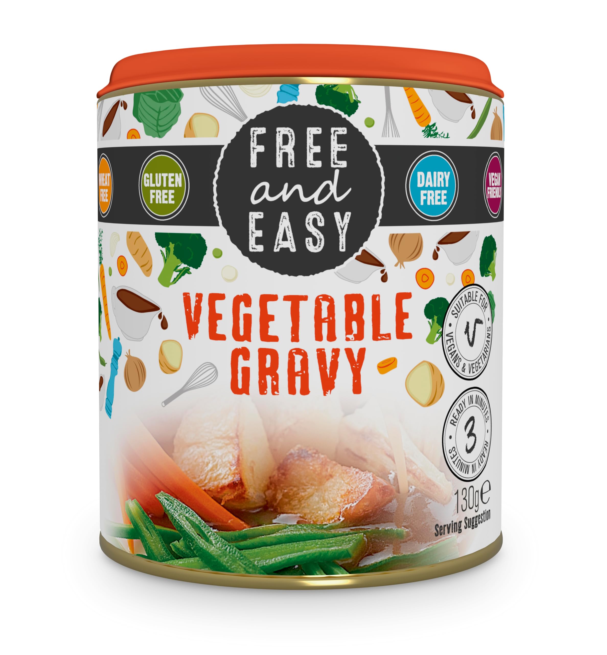 Free & Easy Vegetable Gravy Mix, 6 x 130g