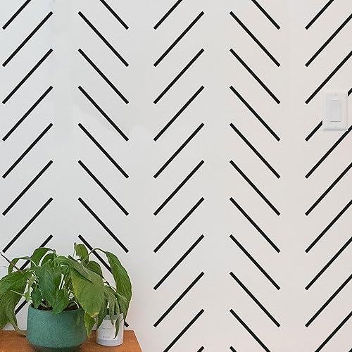 PINKIPO®, Simple Herringbone, (16 x 40 pulgadas), plantilla de pared grande, plantillas geométricas modernas para pintar, plantillas para paredes,