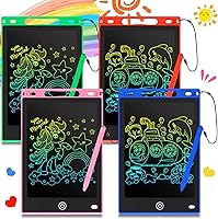 Zonon 4-Pack 8.5 Inch LCD Writing Tablet Doodle Boards - Colorful Erasable Reusable Drawing Pads for Kids (Blue, Red, Green, Pink)