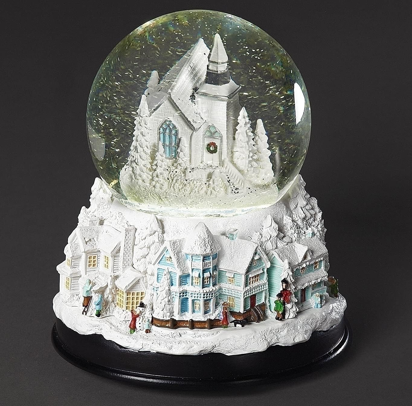 Snow Globes Village Church Lighted Musical Snow Globe