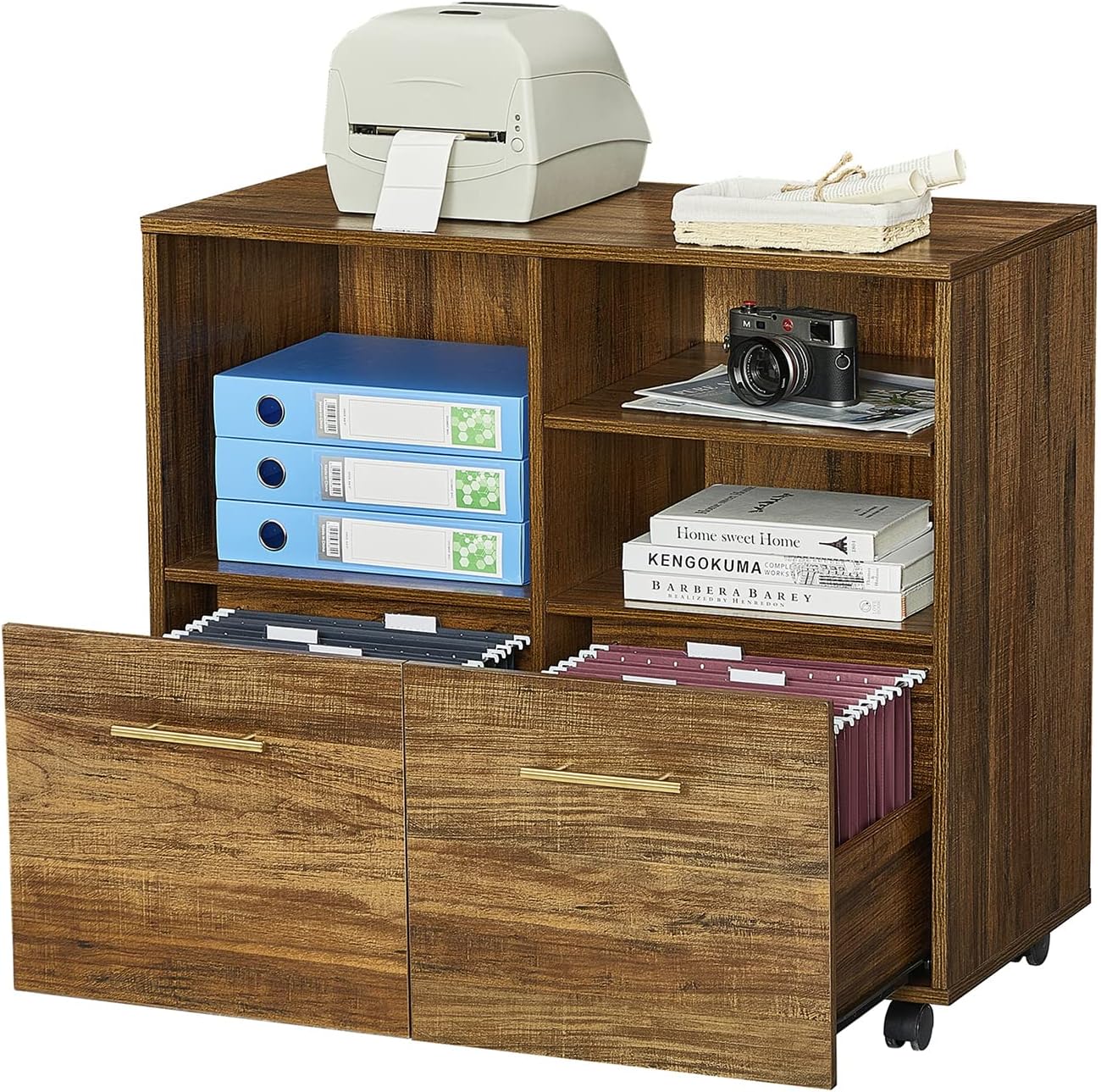 GreenForest Wooden File Mobile 2 Drawer File on Wheels