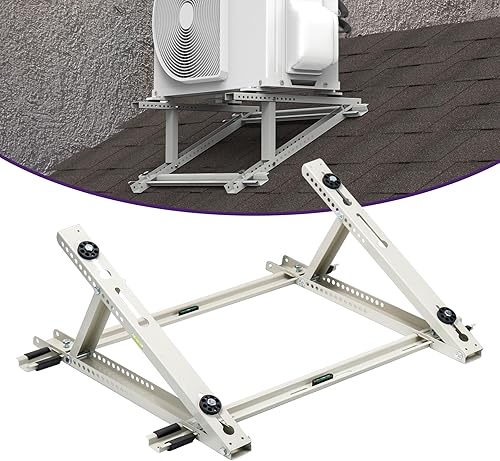 Mxclimate Soporte de aire acondicionado de montaje en techo, soporte de techo para bombas de calor de condensador dividido sin conductos y sistemas