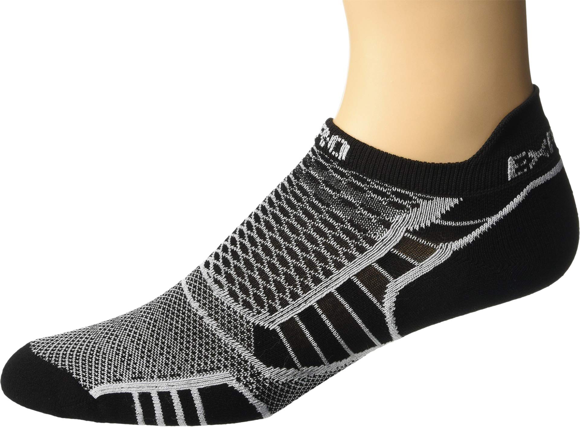 Thorlos Thorlo Experia Prolite No-Show Tab Socks, Black/White