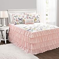 Vista 9 de Lush Decor Flutter Butterfly - Juego de edredón de 2 piezas, bonito cubrecama acolchado, lila, tamaño individual