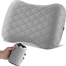 BUCOMTU Oreillers Gonflables,Oreiller Gonflable de Voyage Parfaits pour Les Voyages,Camping,Plein air,Pêche (Gris)