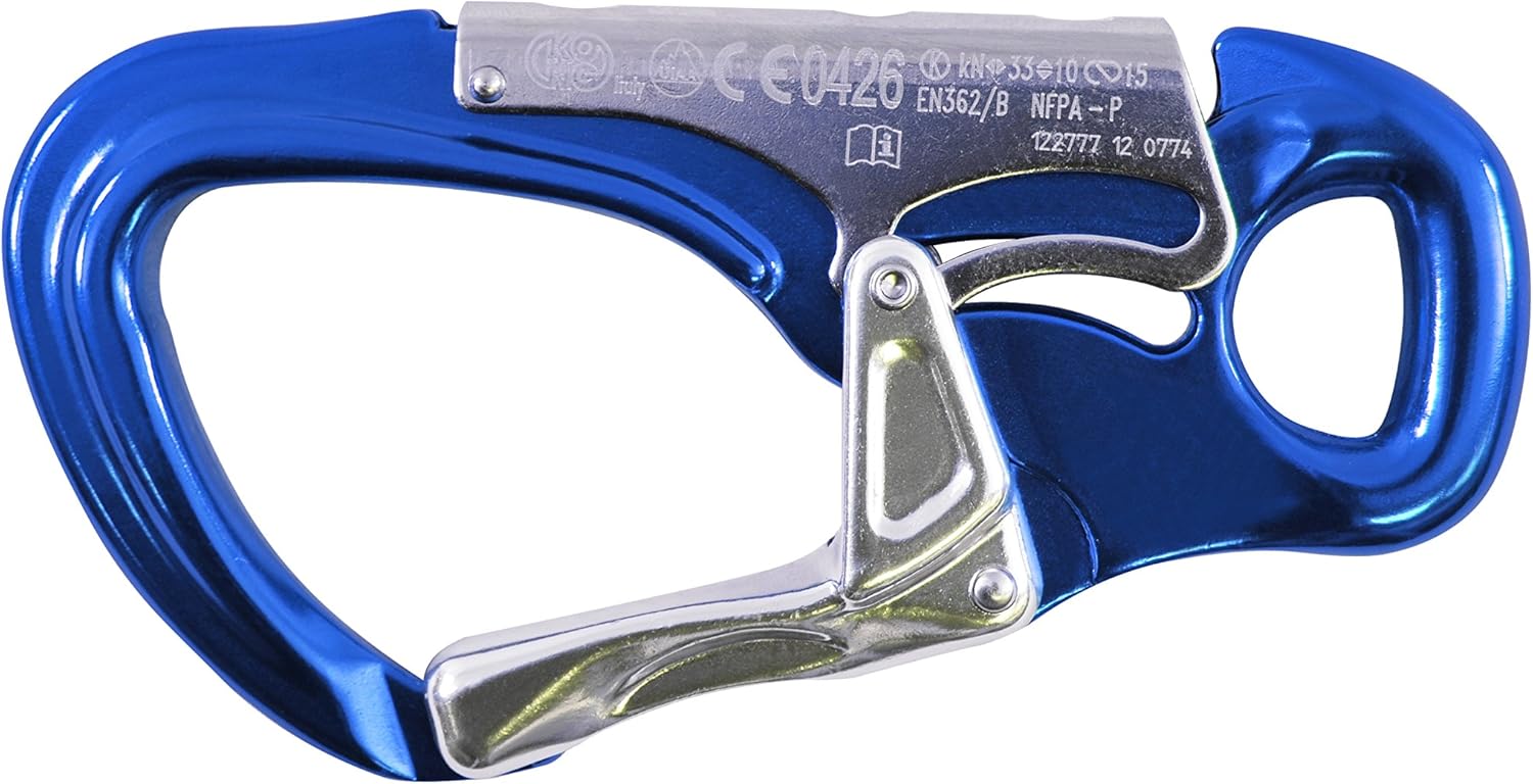 Kong. Tango Carabiner for Ferrata. Double Safety Against Accidental Openings. Resistant 33 KN, CE EN 362/T UIAA Certified. Also Ideal for Adventure Parks. 1 Unit. Weight 130 g.