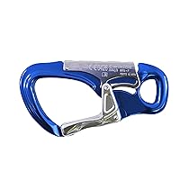 Kong. Tango. Moschettone per Ferrata. Doppia Sicurezza contro Aperture Accidentali. Resistente 33 kN, Certificato CE EN 362, T UIAA. 1 Unità. Peso 130g. Colore blu, lucido