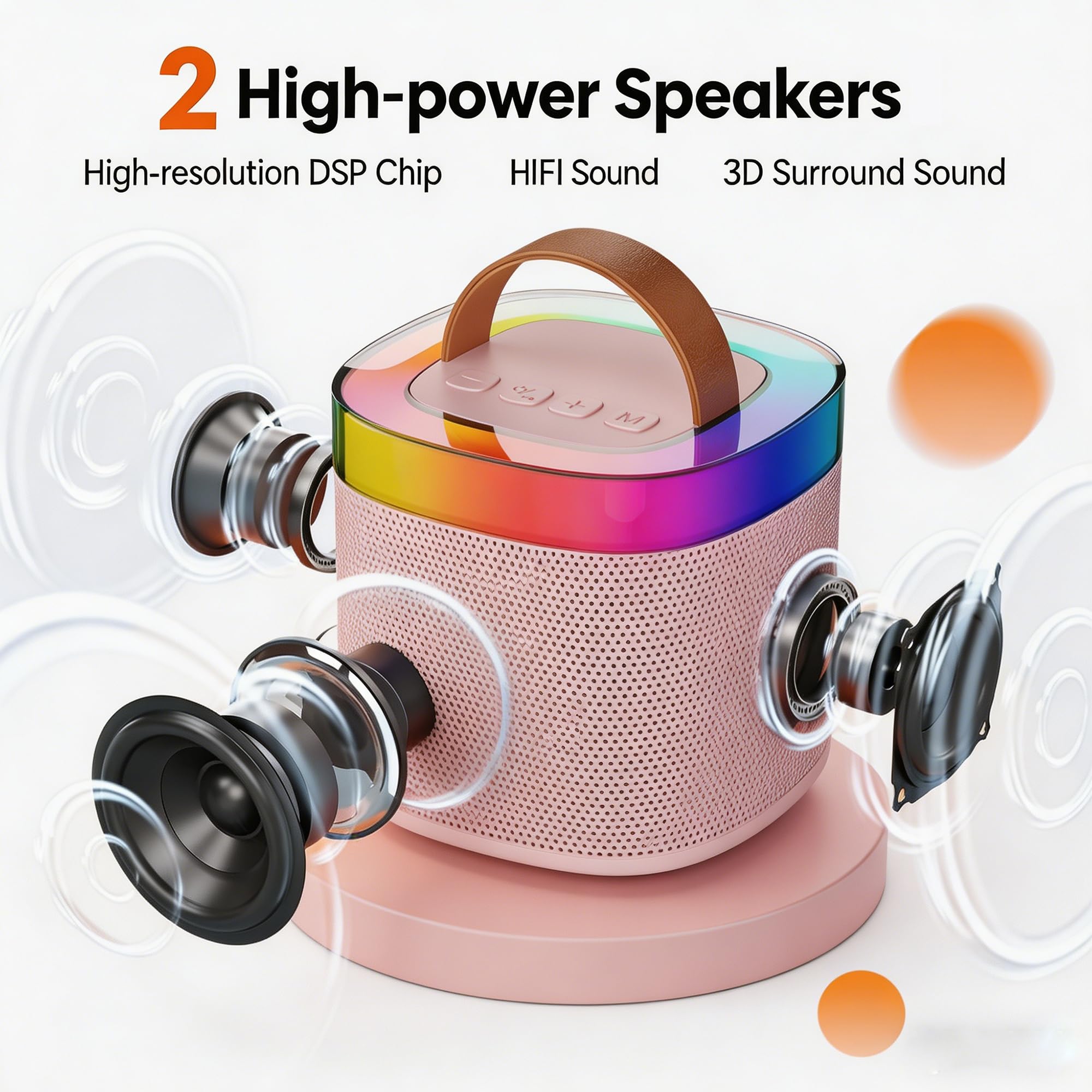 Macchina Karaoke Bluetooth, Rosa