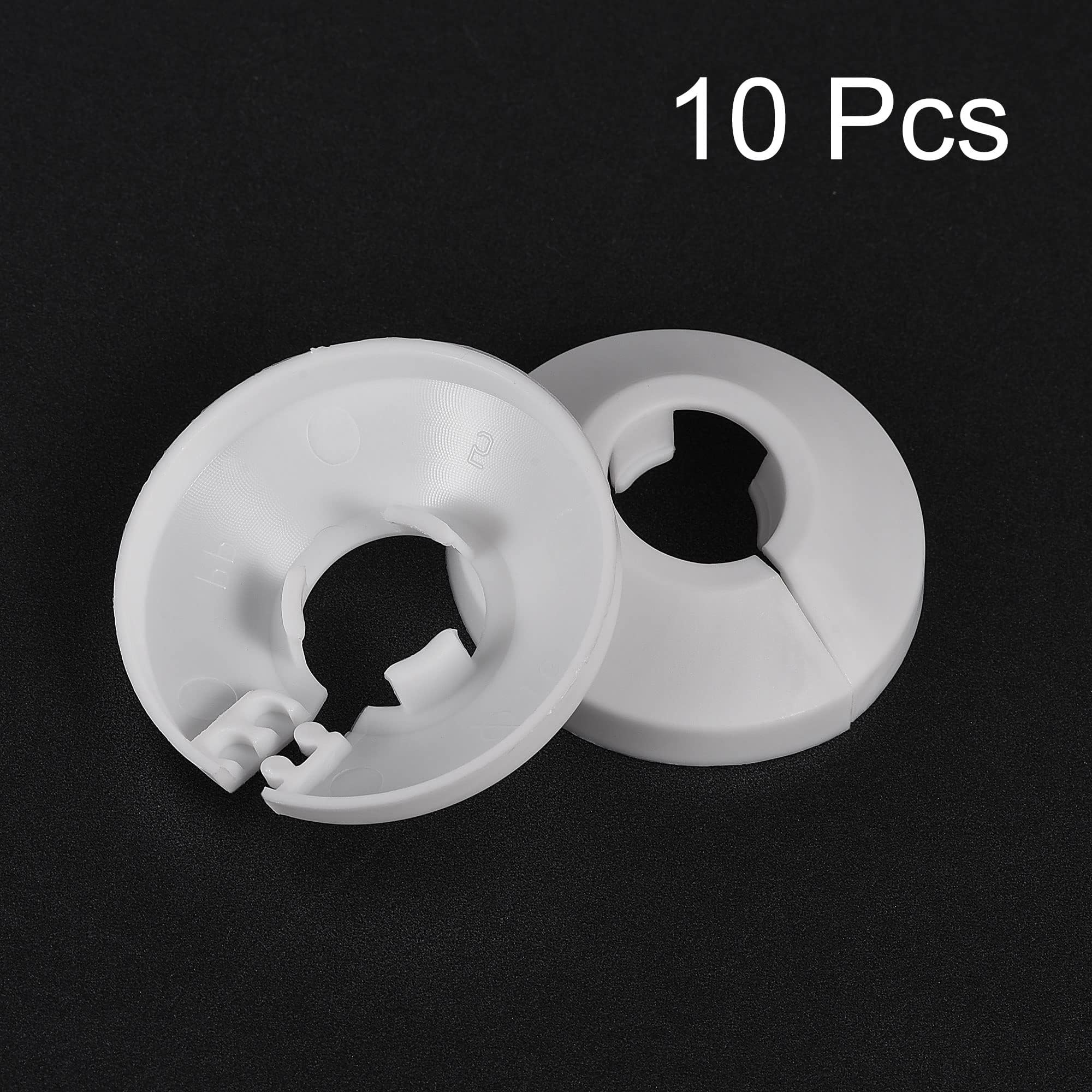 TOP-VIGOR 10pcs 17mm Pipe Cover Decoration, Click-in PP Plastic Escutcheon Pipe Collar for Water Pipe Drain Line - Image 3