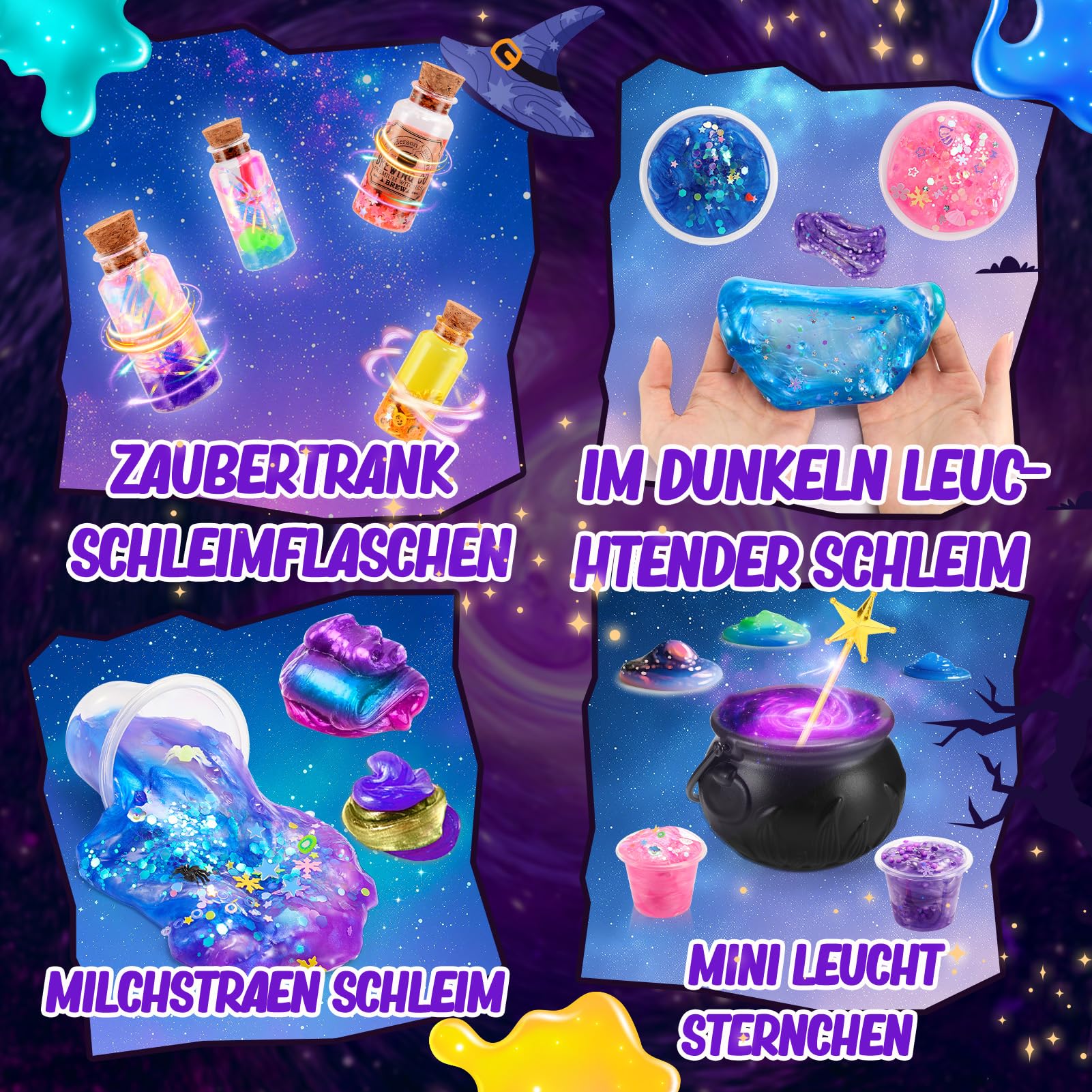 Hapikids Schleim Kinder Teenager Mädchen Geschenke 6 7 8 9 10 11 12 Jahre, Schleim Selber Machen Set Mädchen 6-12 Jahre Geschenkideen Galaxy Slime Set Geburtstagsgeschenk für Mädchens Slime Fluffy