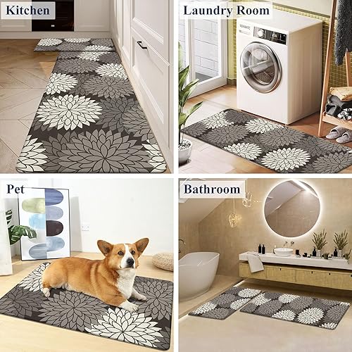 Miniatura 178 de HEBE Kitchen Mat 20"x71" Anti Fatigue Floor Mat Runner Non Slip Kitchen Mats for Floor Waterproof Kitchen Rugs and Mats Ergonomic Cushioned Comfort