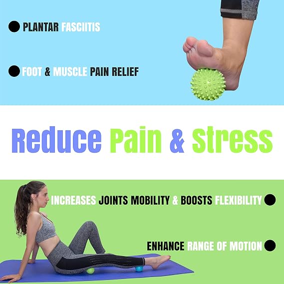 Myofascial Trigger Point Release & Deep Tissue Therapy Kit 6 Pack Foam, Spiky & Peanut Balls in 3 Sizes