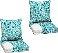 Vista 127 de Arden Selections Juego de cojines profundos para exteriores, 24 x 24 pulgadas, resistente al clima, a prueba de lluvia, resistente a la decoloración