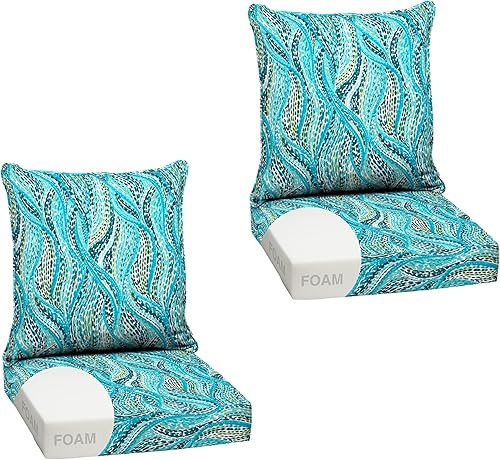 Miniatura 127 de Arden Selections Juego de cojines profundos para exteriores, 24 x 24 pulgadas, resistente al clima, a prueba de lluvia, resistente a la decoloración