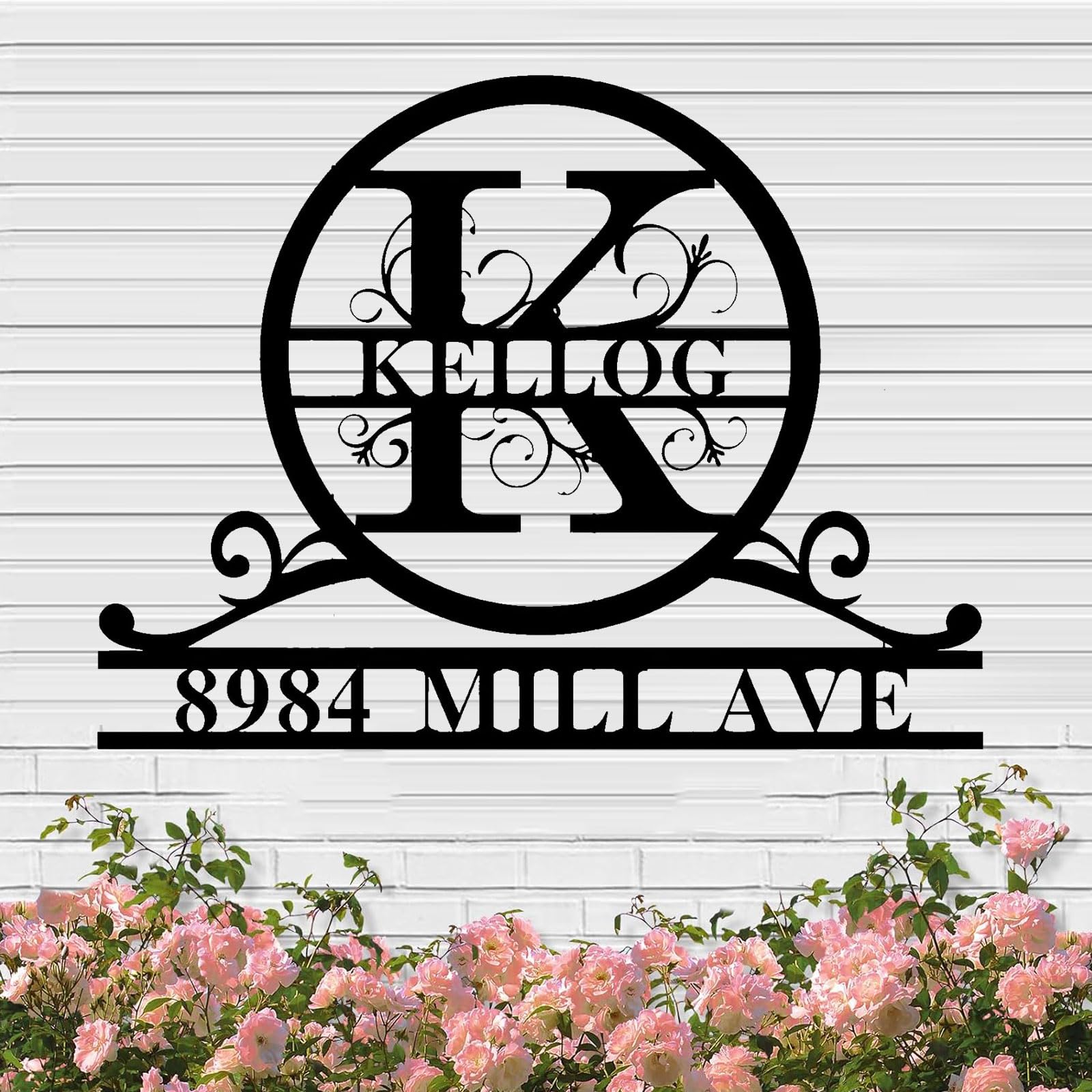 Cczuiml Style10 Custom Metal Name Sign - Personalized Last Name Door Hanger - Outdoor Wedding Gift - Monogram Signs For Home - Housewarming Family Sign