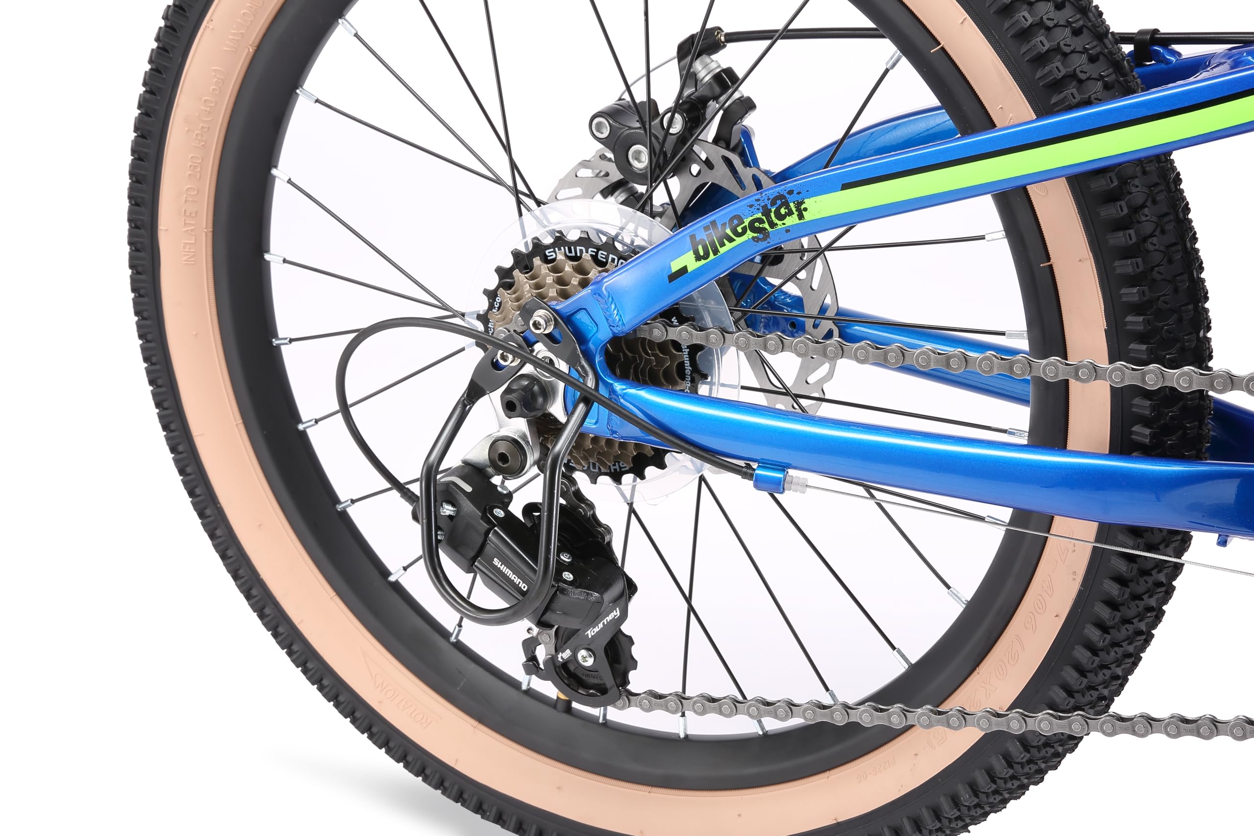 BIKESTAR Bicicleta de montaña de Aluminio Bicicleta Juvenil 20 Pulgadas de 6 a 9 años | Cambio Shimano de 7 velocidades, Freno de Disco, Horquilla de suspensión | niños Bicicleta